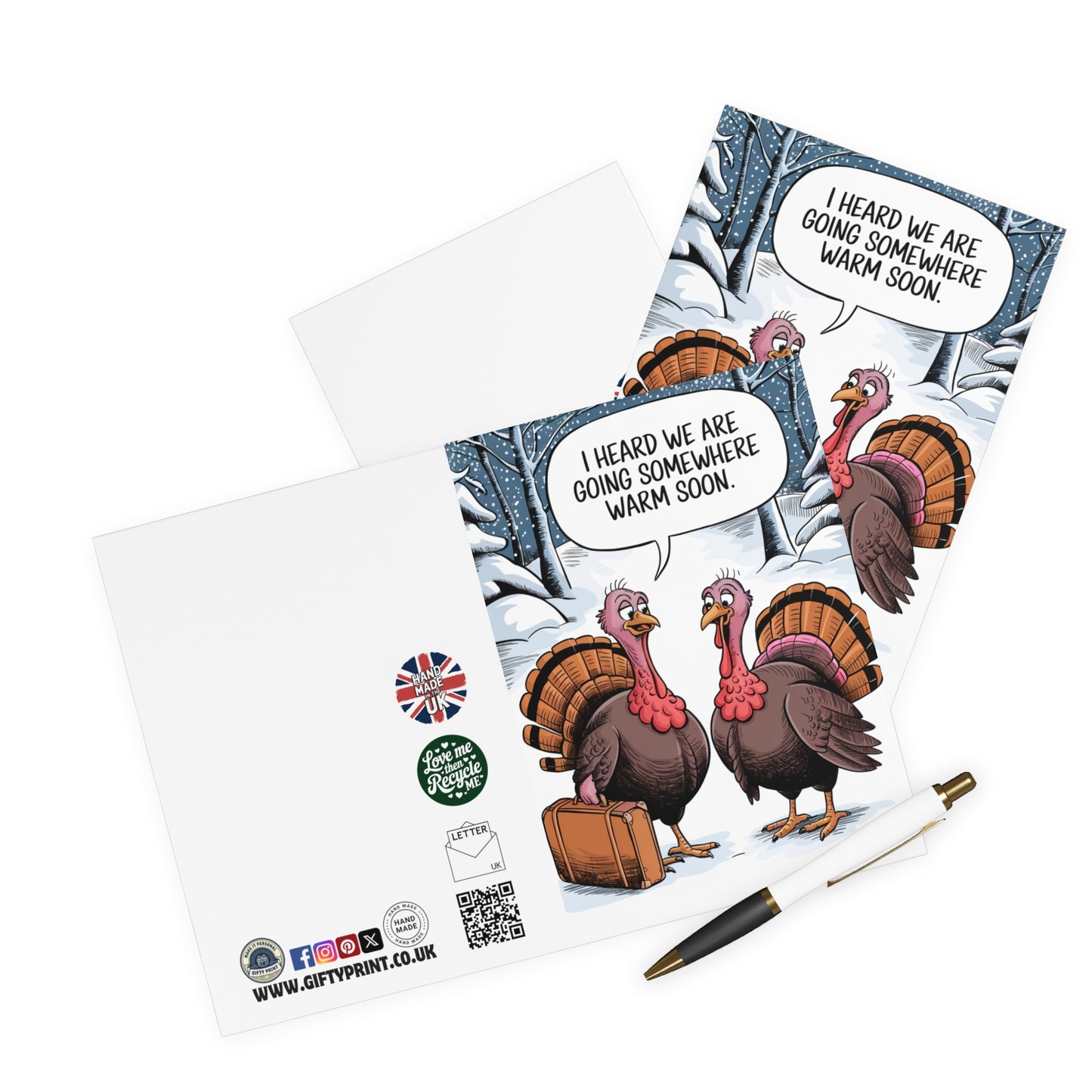 Funny Christmas Card Turkey I hear We Are Going Somewhere Warm