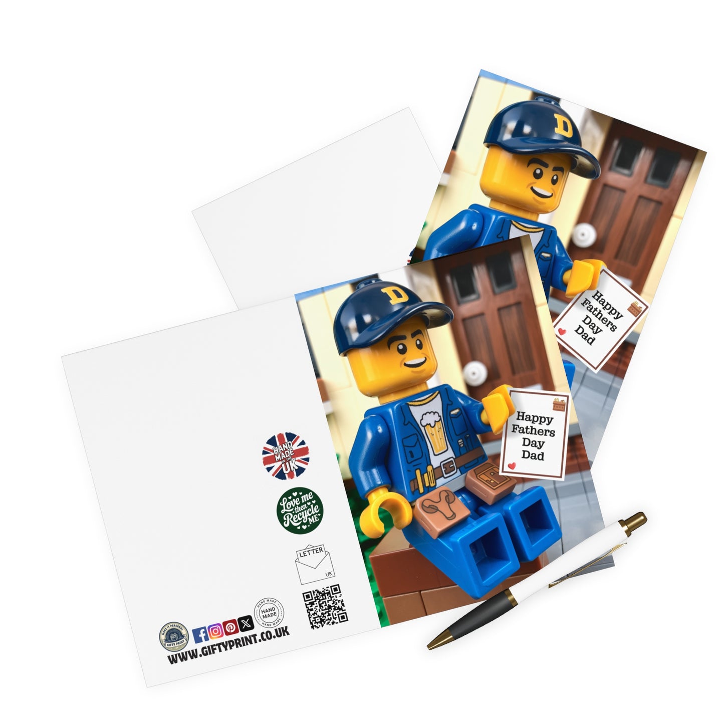 Funny Fathers Day Card Building Block Man Happy Fathers Day