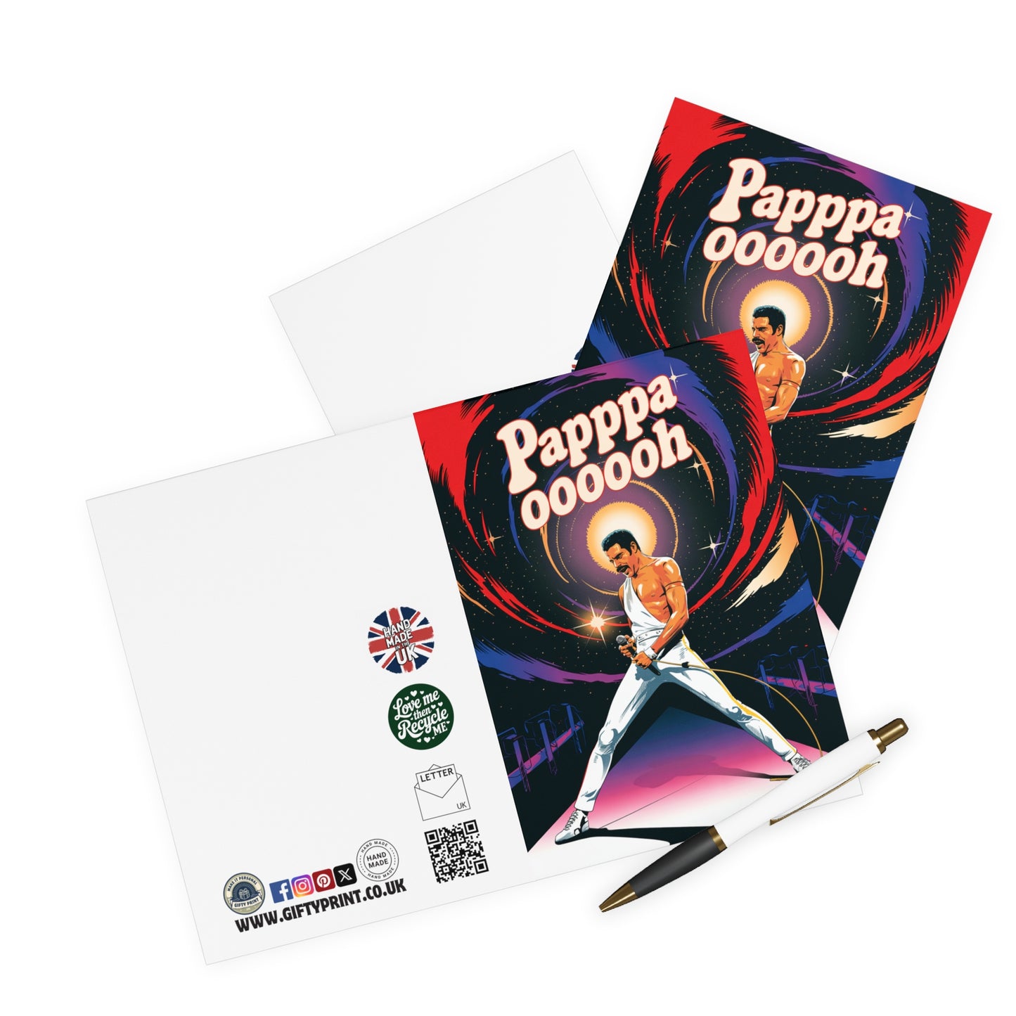 Funny Fathers Day Card Freddy Mercury Papppa oooooh