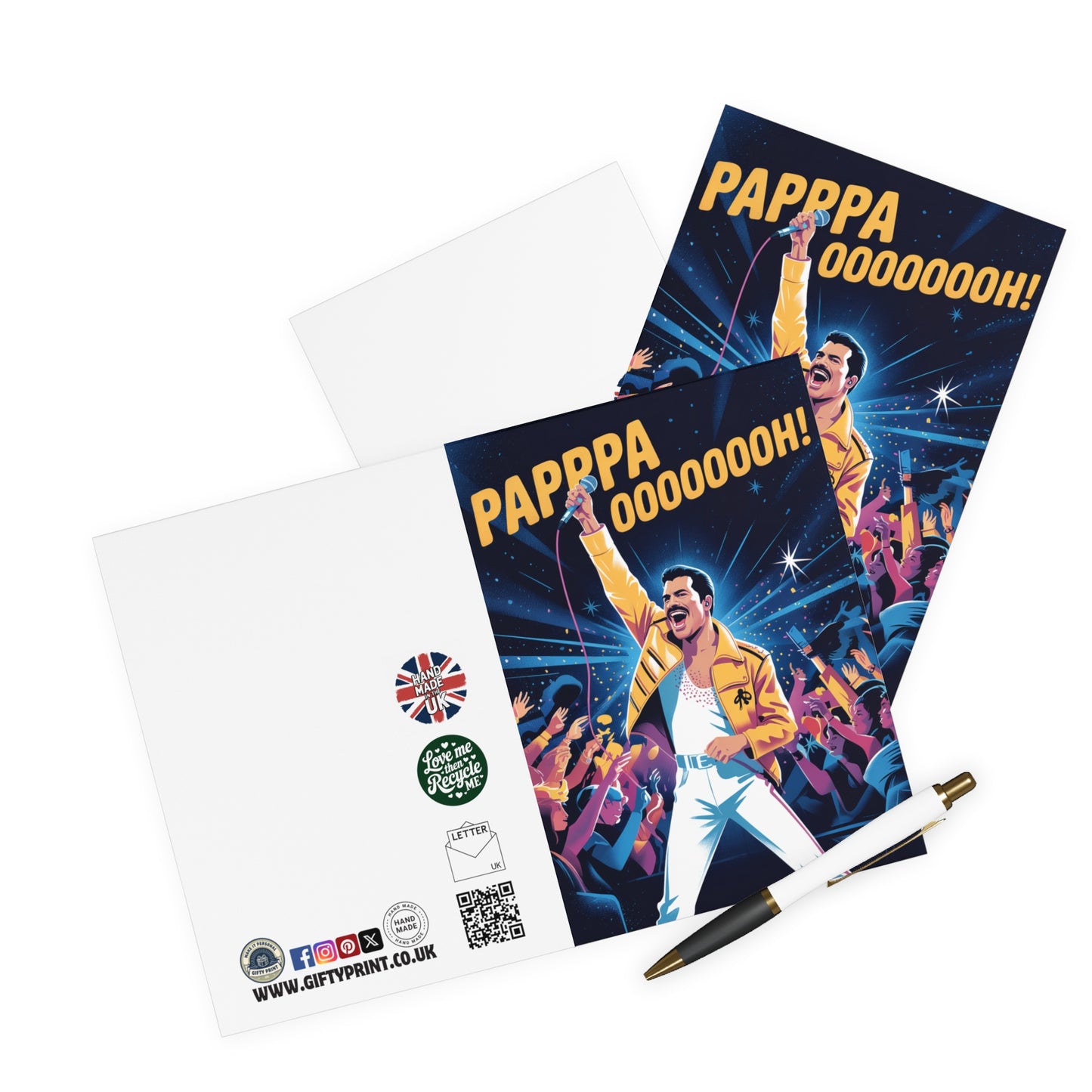 Funny Fathers Day Card Freddy Mercury Papppa oooooh