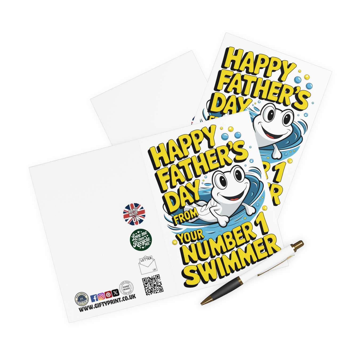 Funny Fathers Day Card Happy Fathers Day From Your No1 Swimmer