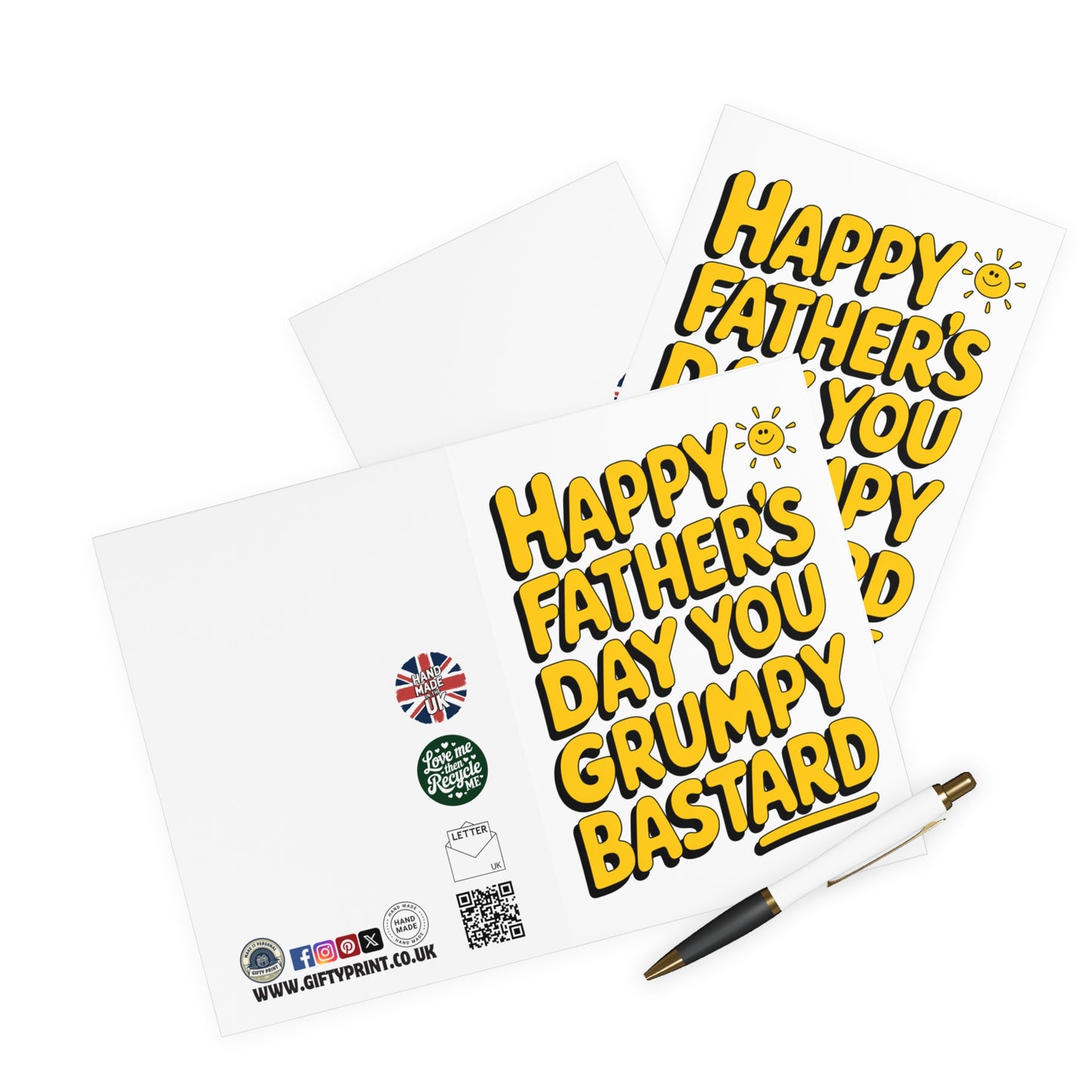 Funny Fathers Day Card Happy Fathers Day You Grumpy Bastard C