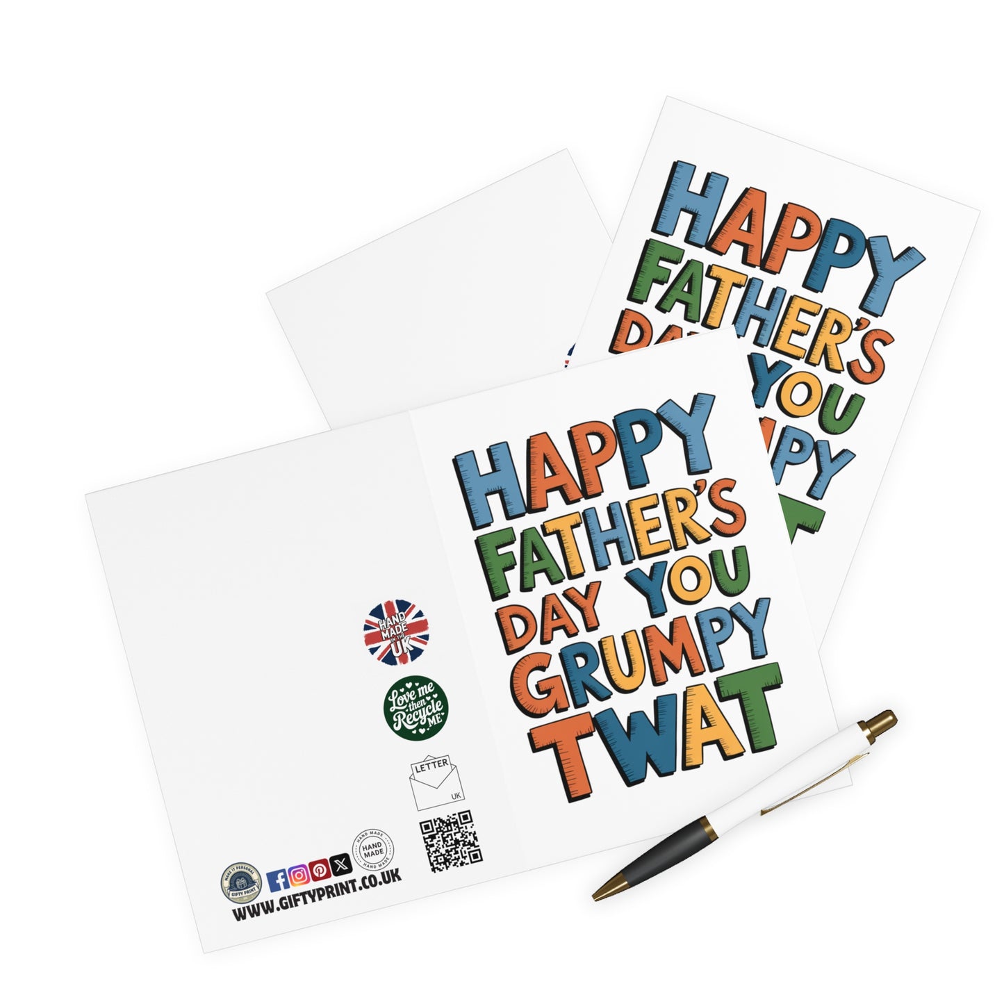 Funny Fathers Day Card Happy Fathers Day You Grumpy Twat C