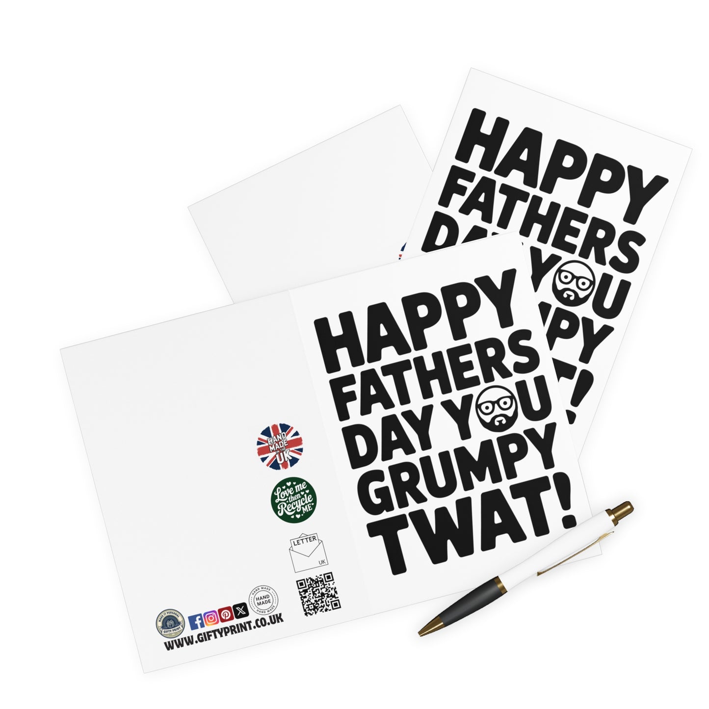 Funny Fathers Day Card Happy Fathers Day You Grumpy Twat C