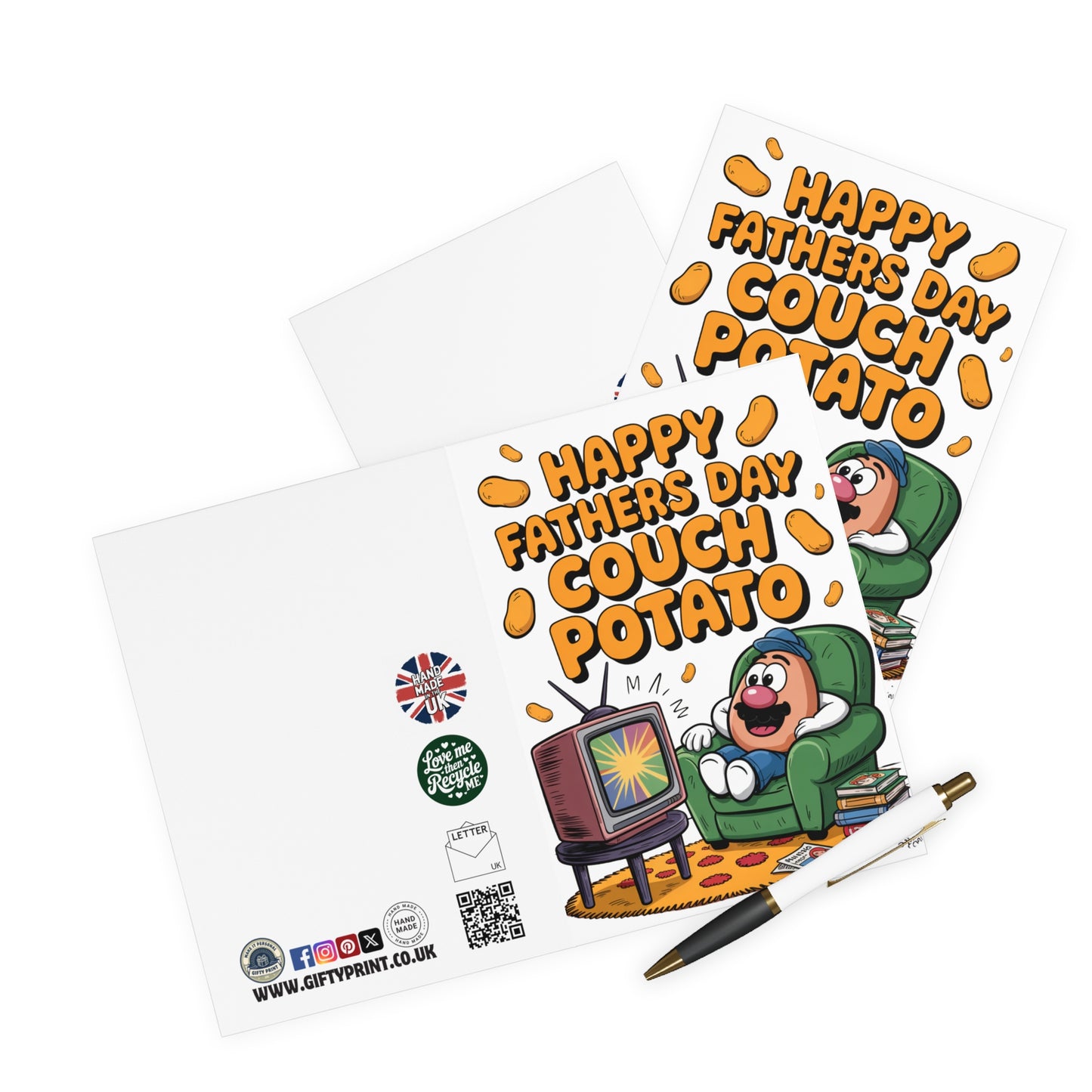 Funny Fathers Day Card He Happy Fathers Day Couch Potato