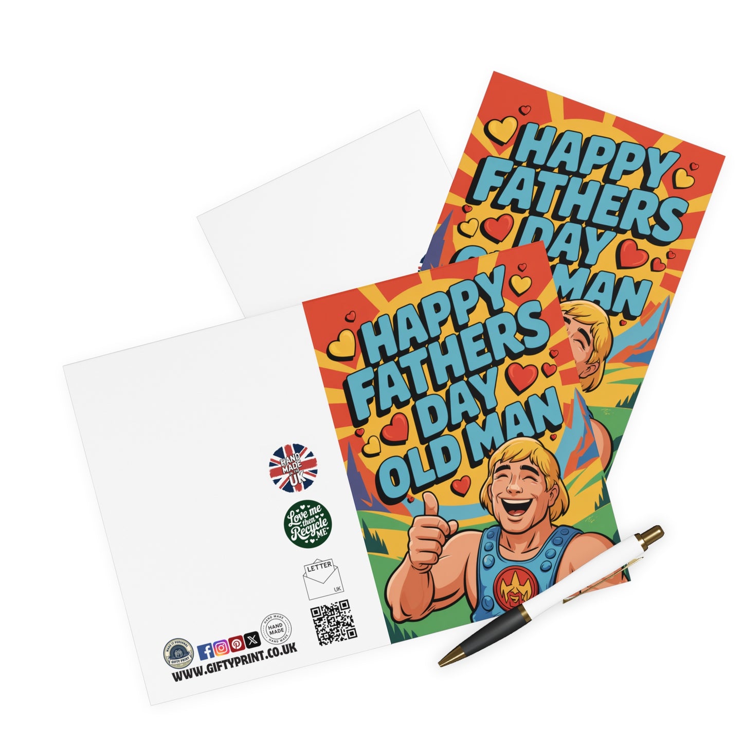 Funny Fathers Day Card He Man Happy Fathers Day Old Man