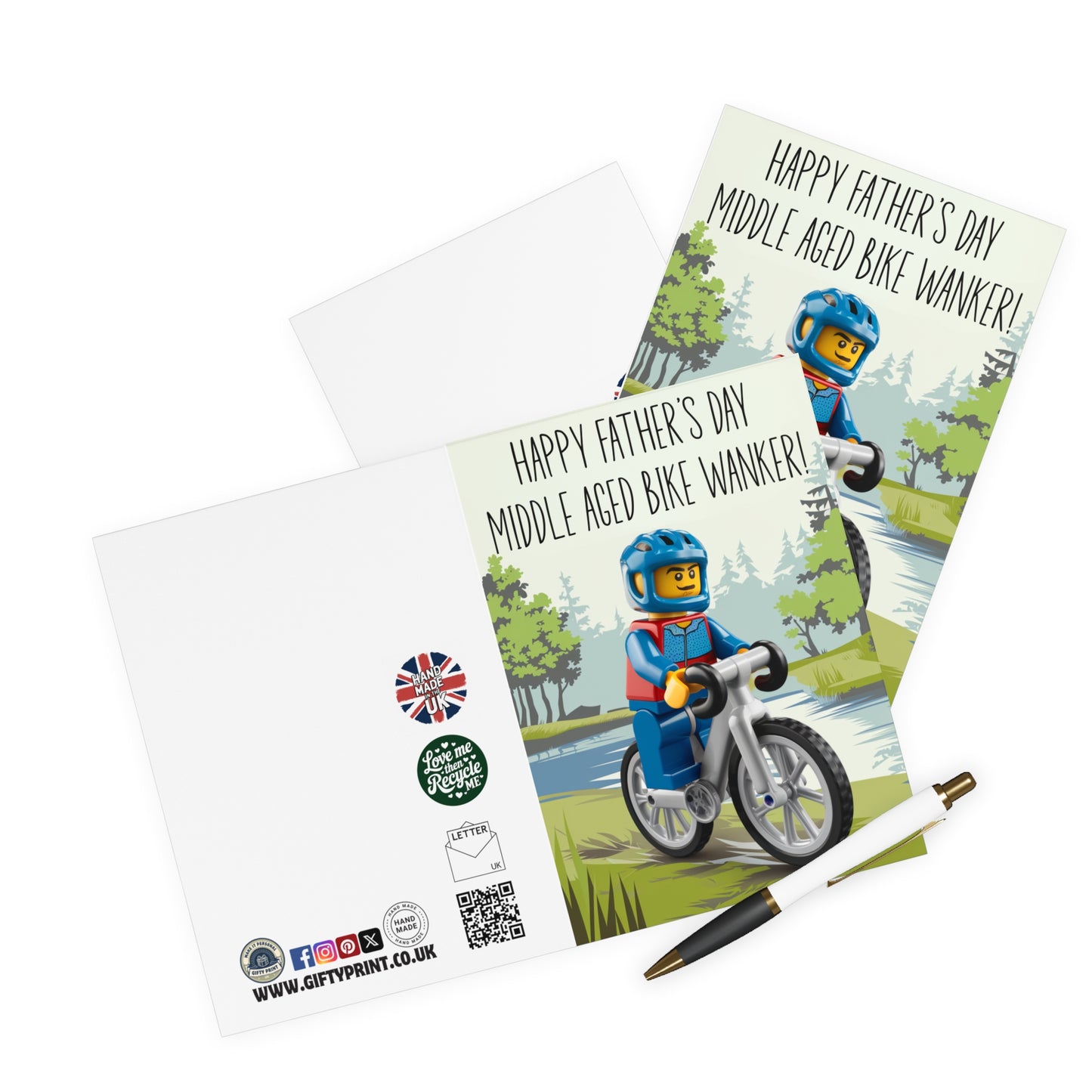 Funny Fathers Day Card Middle Aged Bike Wanker