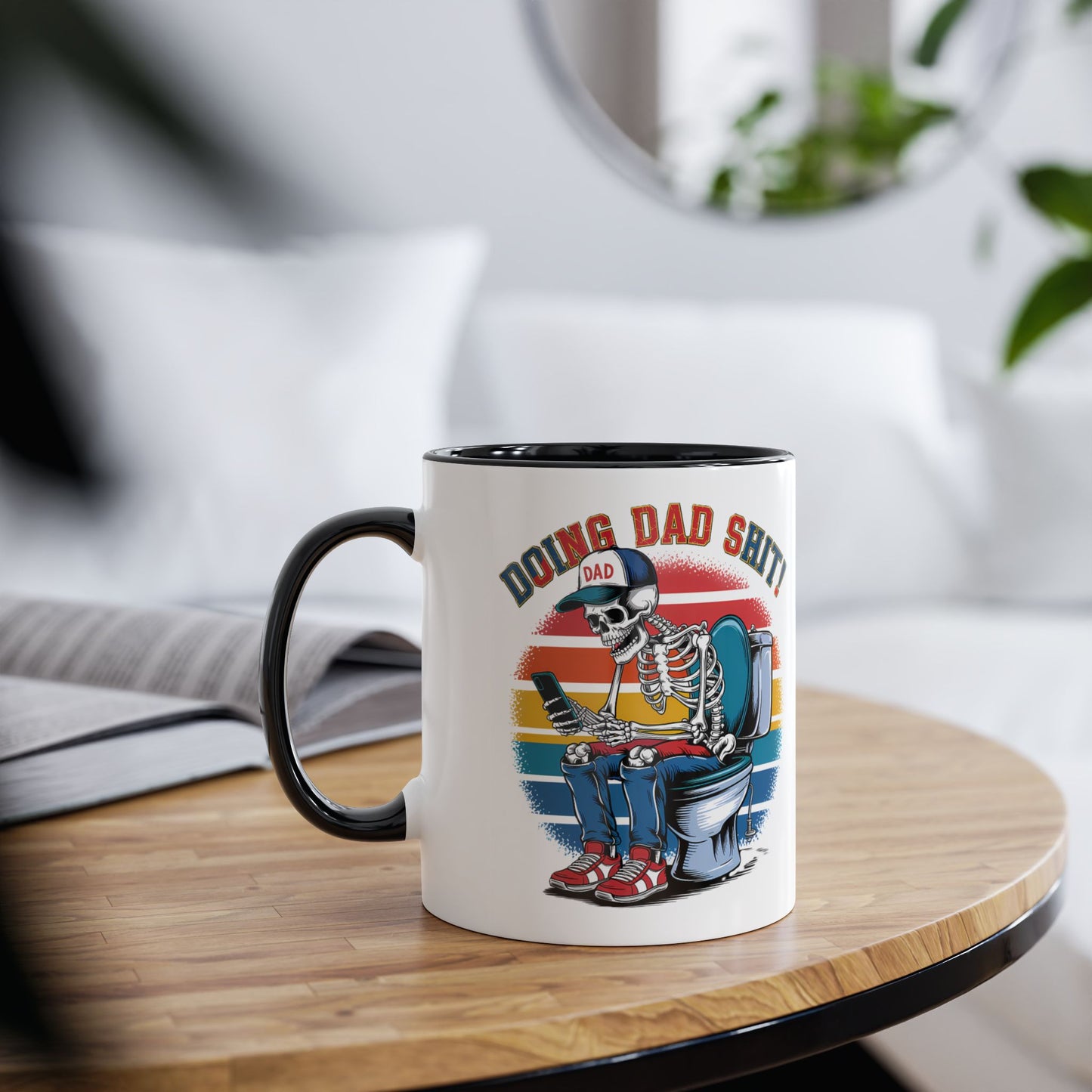 Funny Fathers Day Mug Doing Dad Shit Skeleton