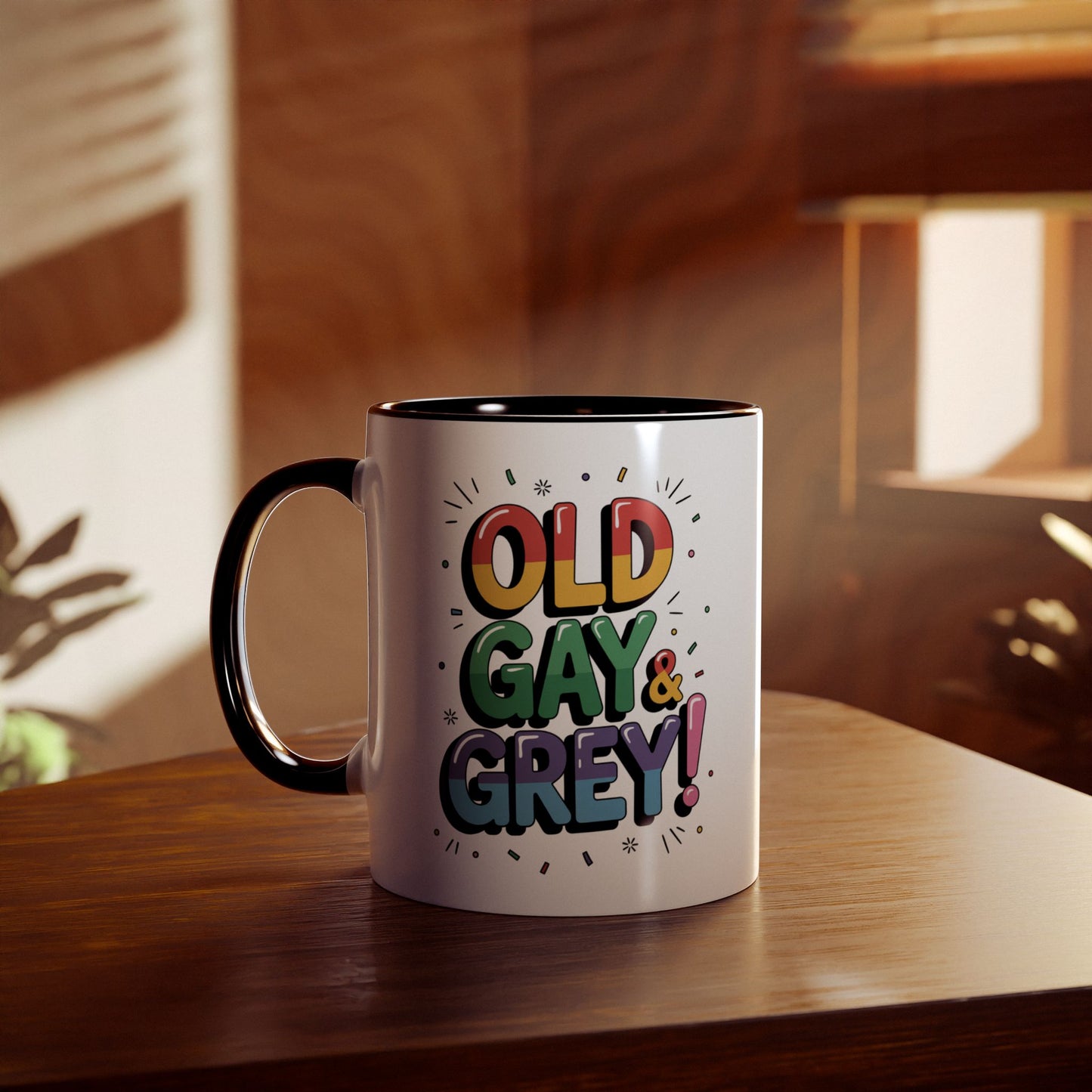 Funny Gay Mug Old Gay & Grey context