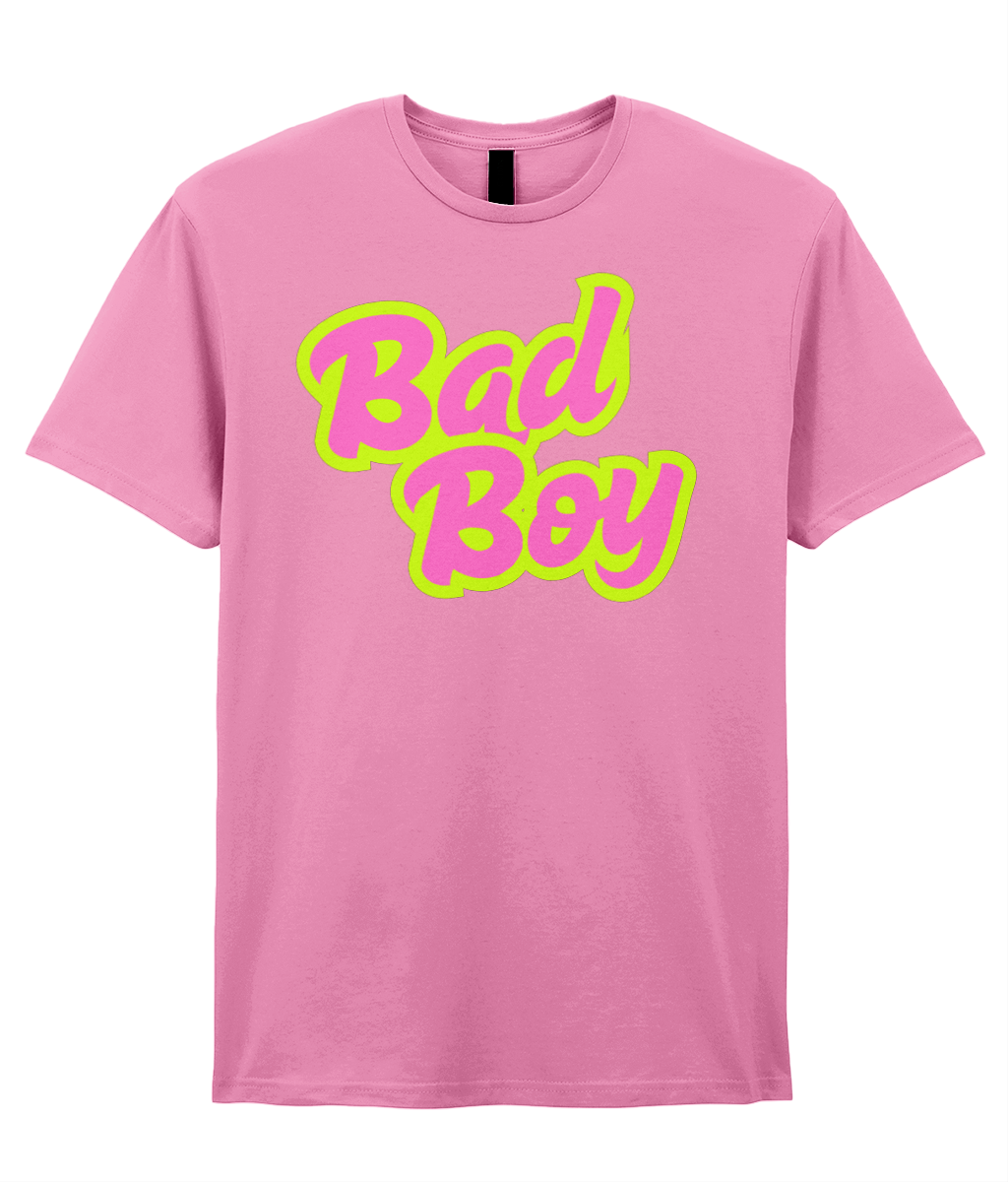 Funny Gay T Shirt Bad Boy Logo pink