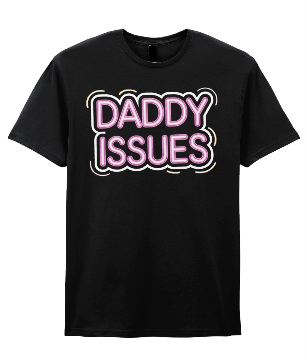 Funny Gay T Shirt Daddy Issues Black