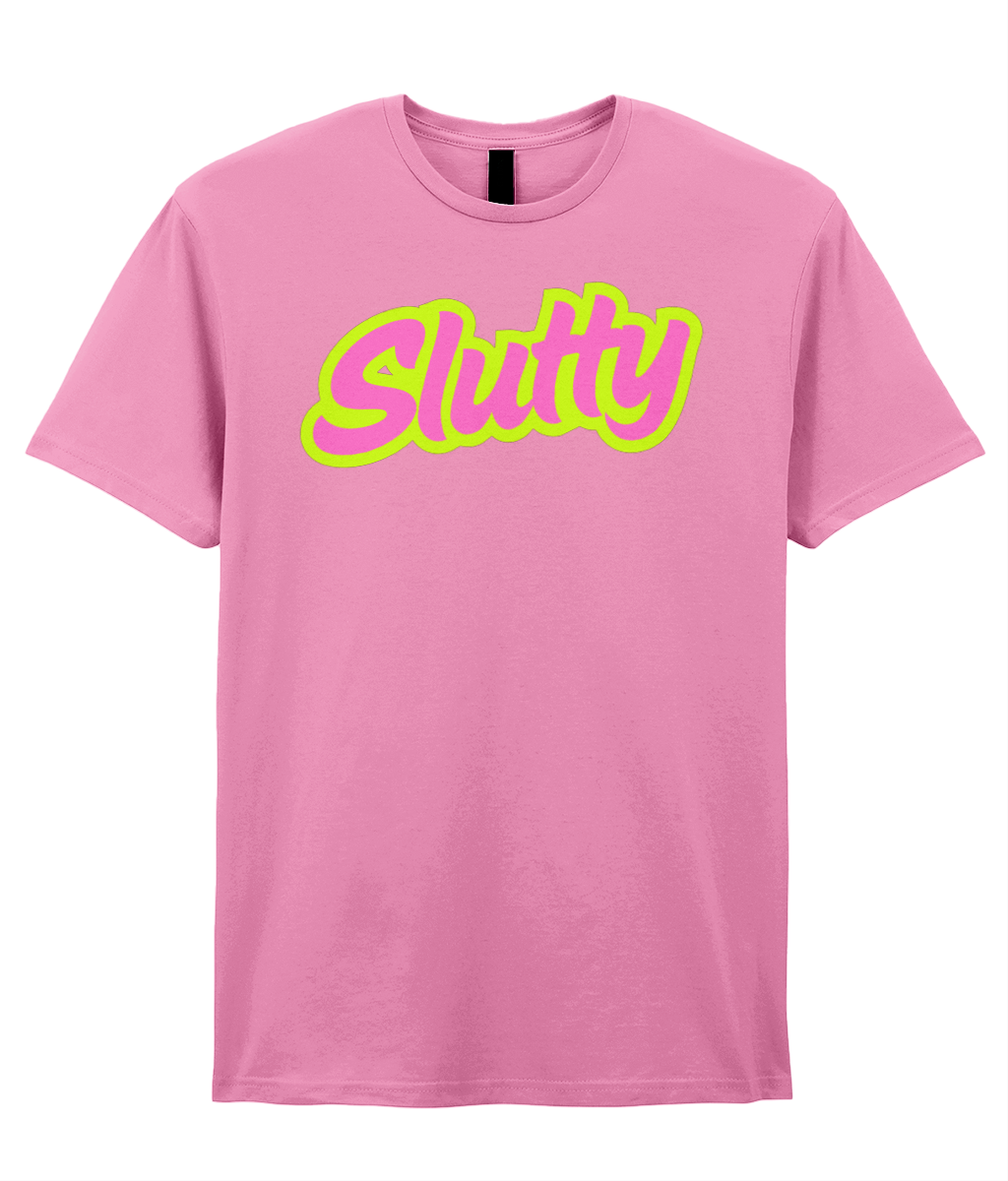 Funny Gay T Shirt Slutty Pink Or White