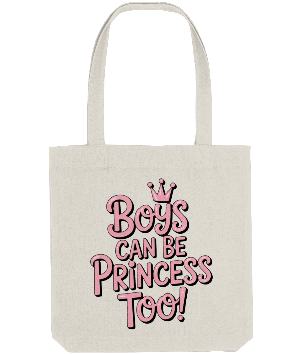 Funny Gay Tote Shopping Bag Boys Can Be Princess Too natural