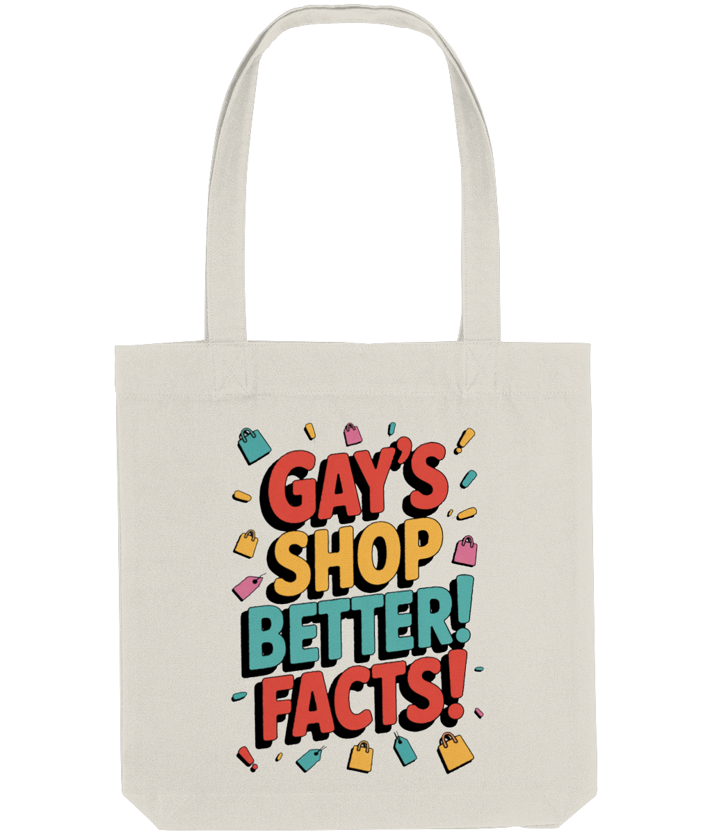 Funny Gay Tote Shopping Bag Gay's Shop Better! Facts!