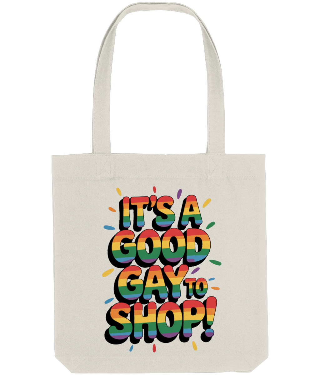 Funny Gay Tote Shopping Bag It's A Good Gay To Shop natural