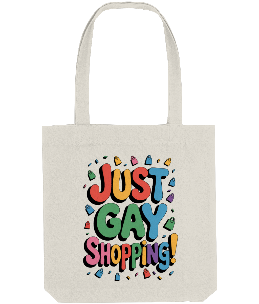 Funny Gay Tote Shopping Bag Just Gay Shopping