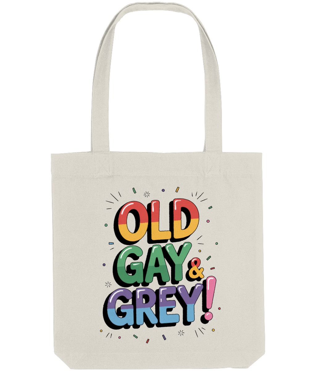 Funny Gay Tote Shopping Bag Old Gay & Grey