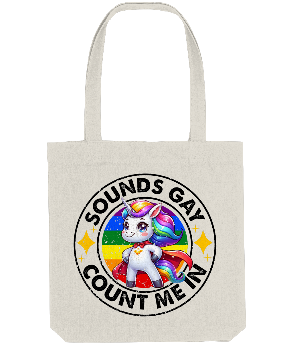 Funny Gay Tote Shopping Bag Sounds Gay Count Me In