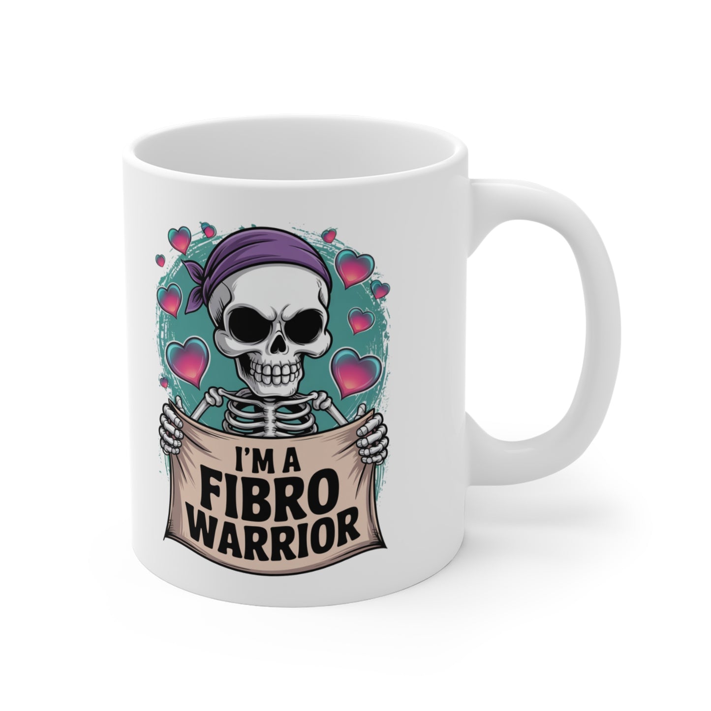 Funny Mug fibromyalgia I'm A Fibro Warrior Skeleton