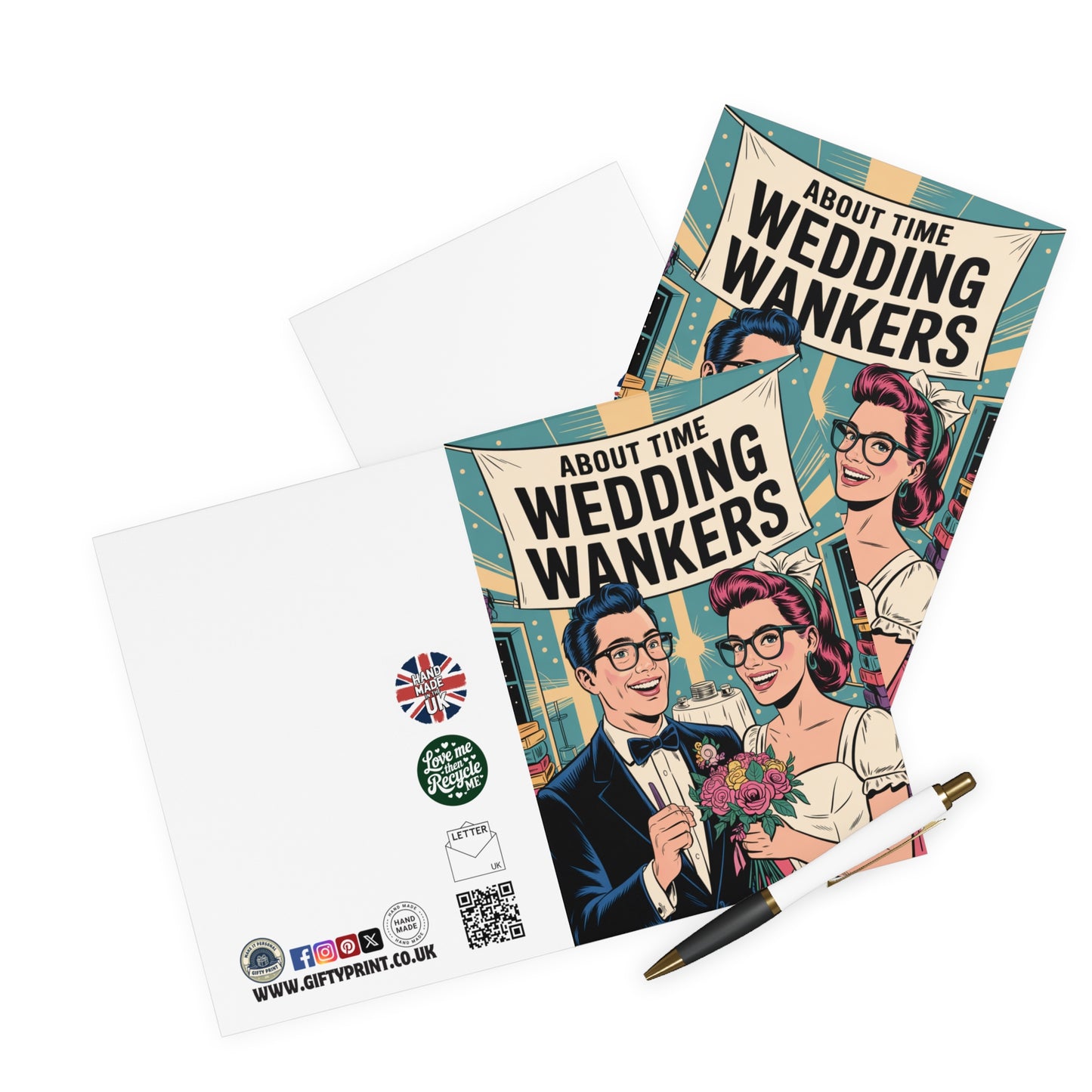 Funny Wedding Card About Time Wedding Wankers