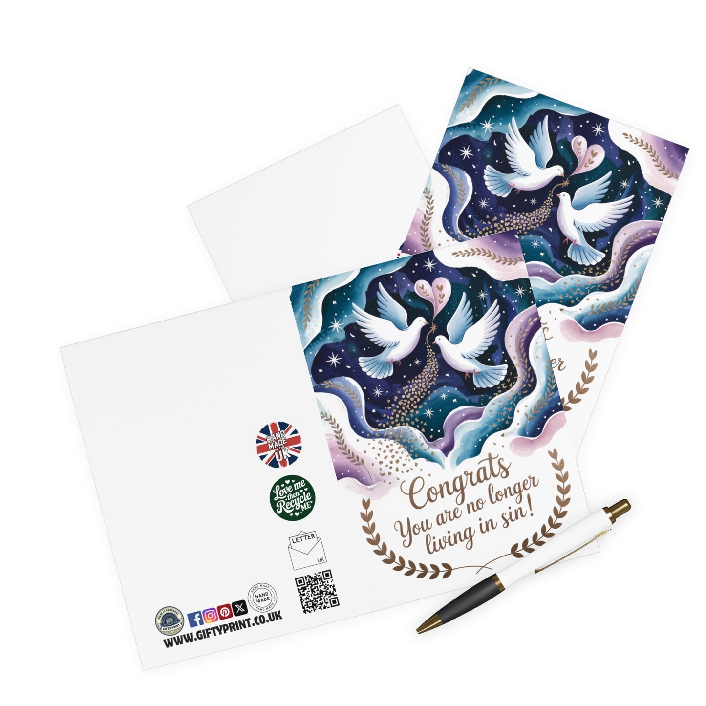 Funny Wedding Card Congrats You Are No Longer Living In Sin