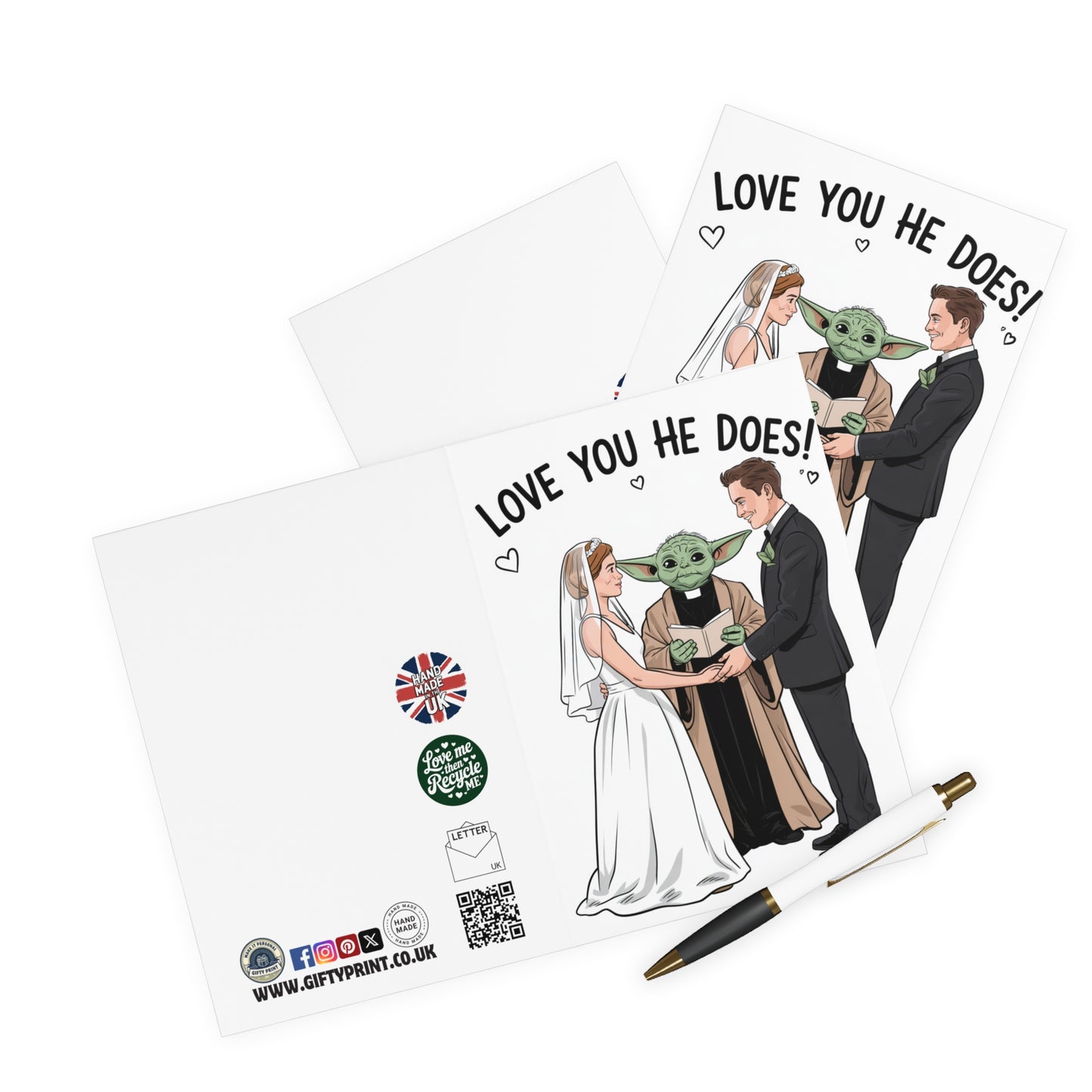 Funny Wedding Card Yoda Loves You He Does