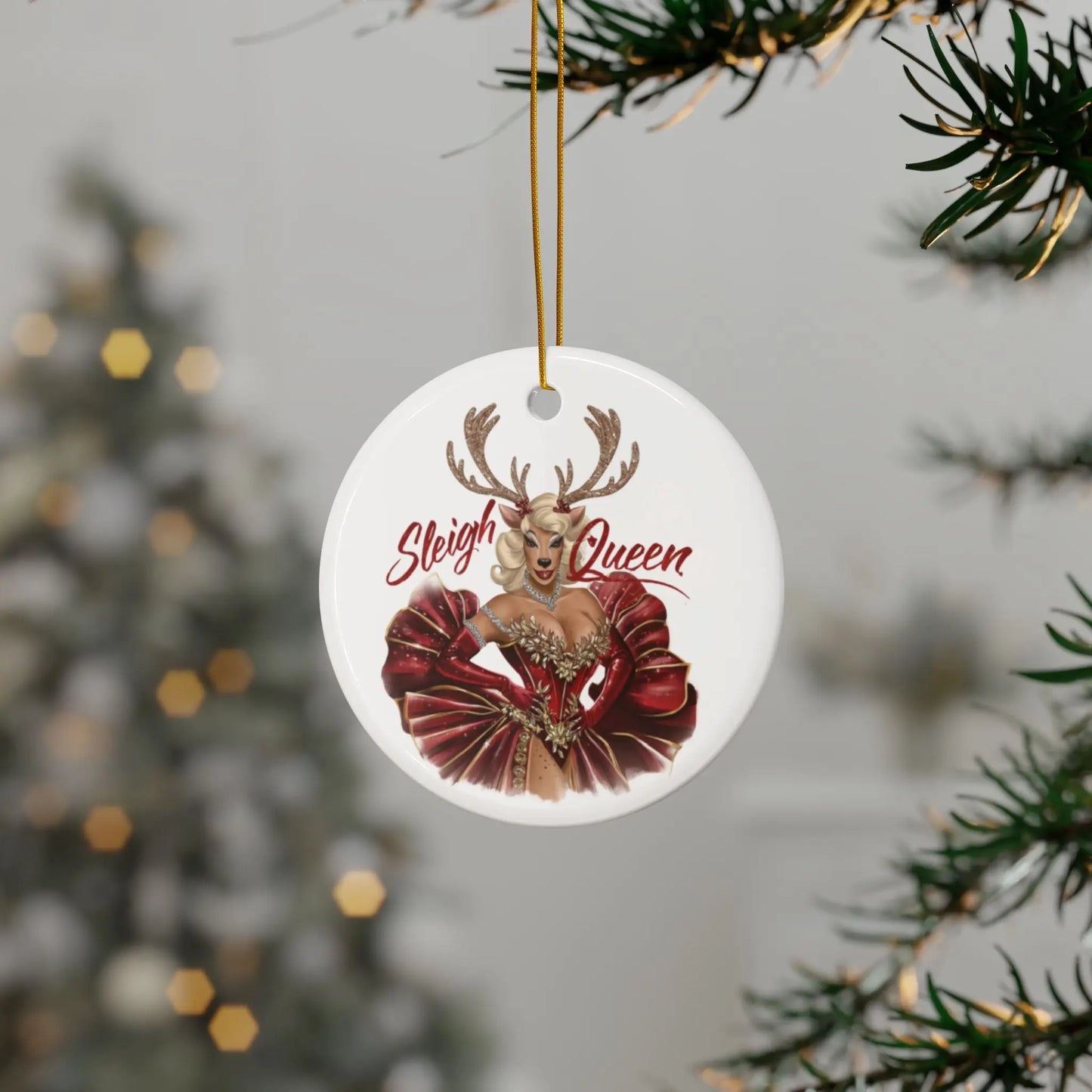 Tree Gay Christmas Bauble Sleigh Queen Reindeer Drag Queen
