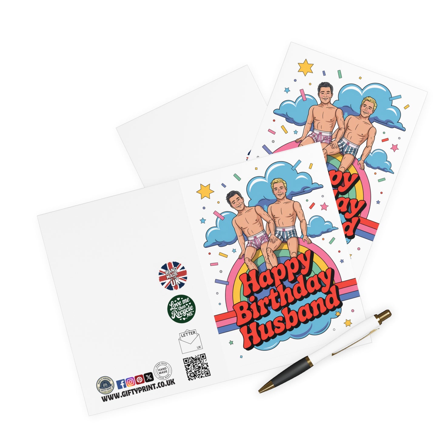 Gay Birthday Card Happy Birthday Husband Rainbow