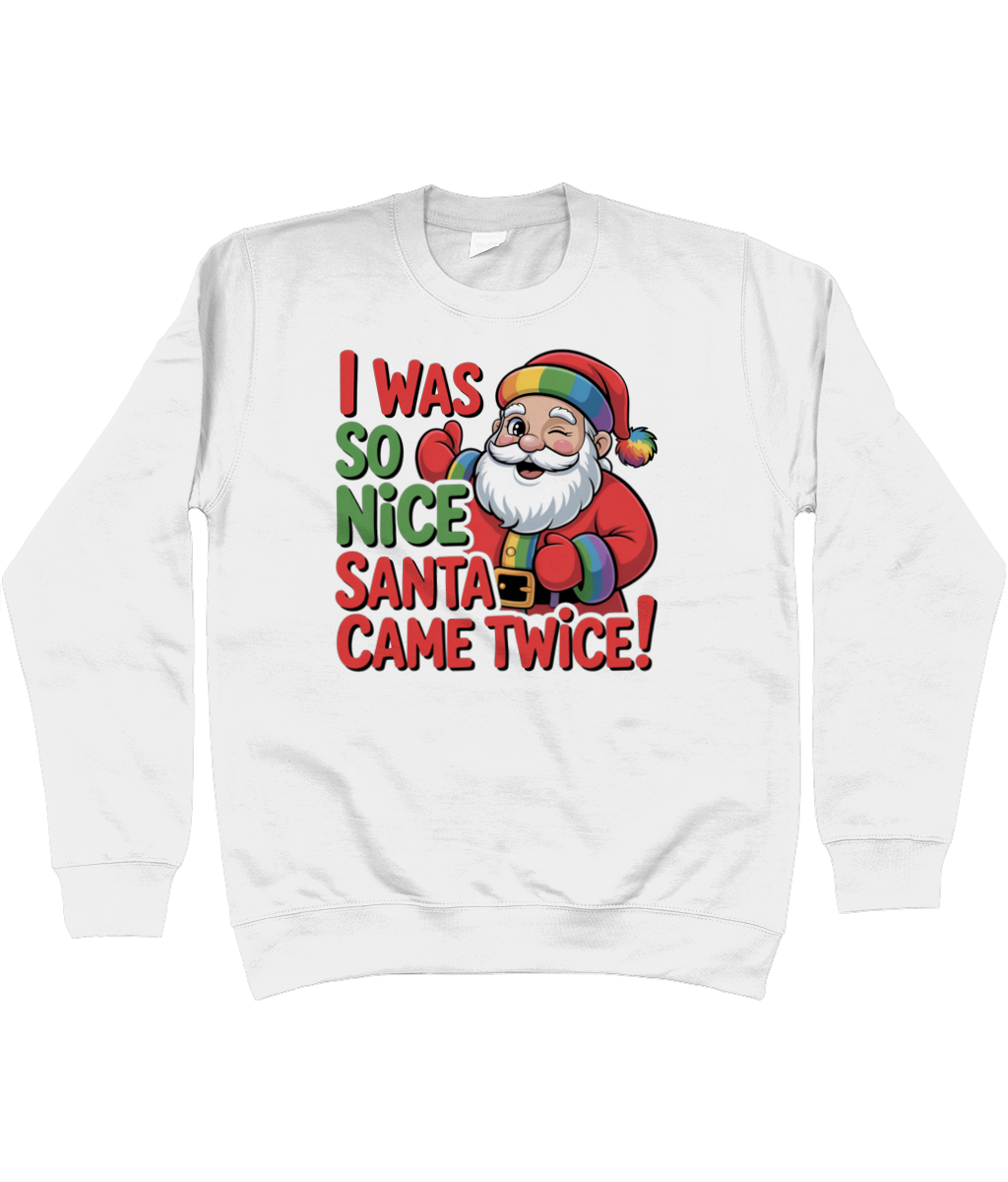 Gay Christmas Jumper I was So Nice Santa Came Twice