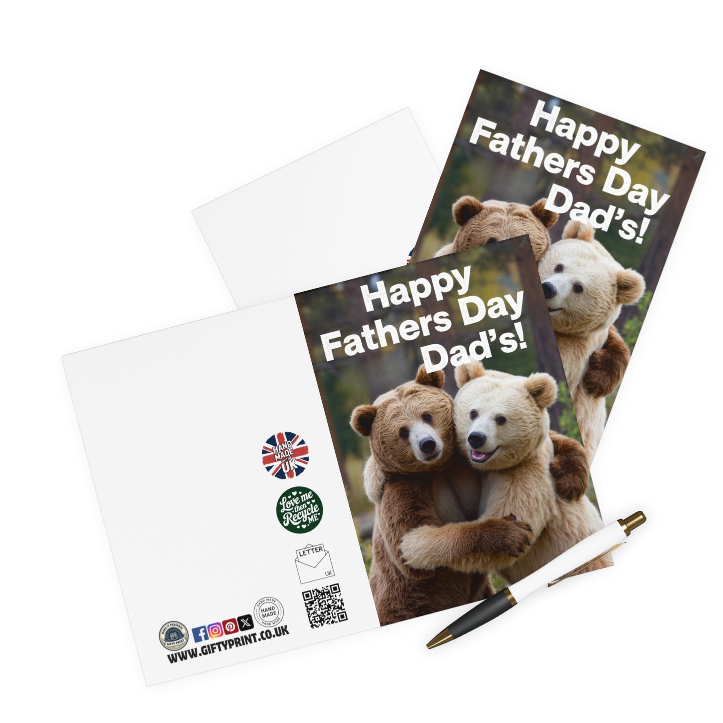 Gay Fathers Day Card Happy Fathers Day Hugging Bears