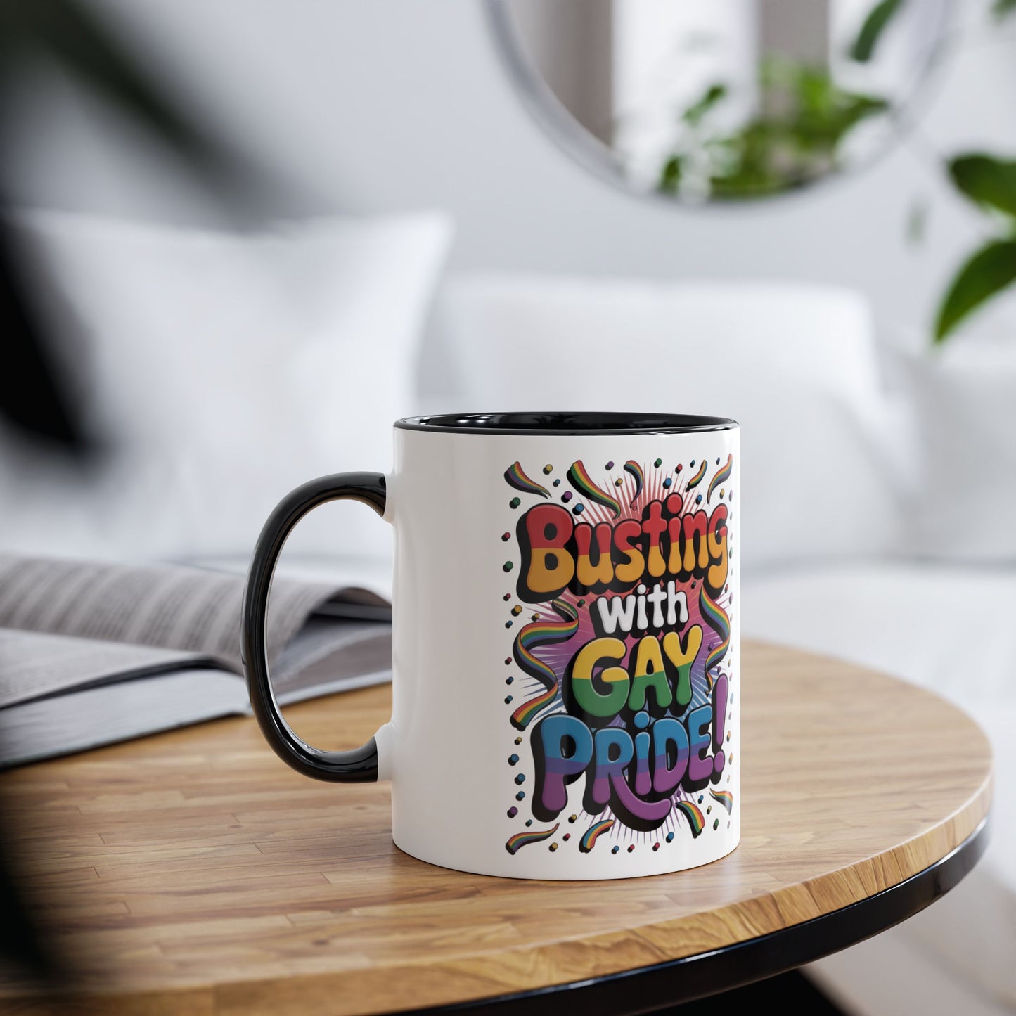 Gay Mug Busting With Gay Pride Rainbow Mug