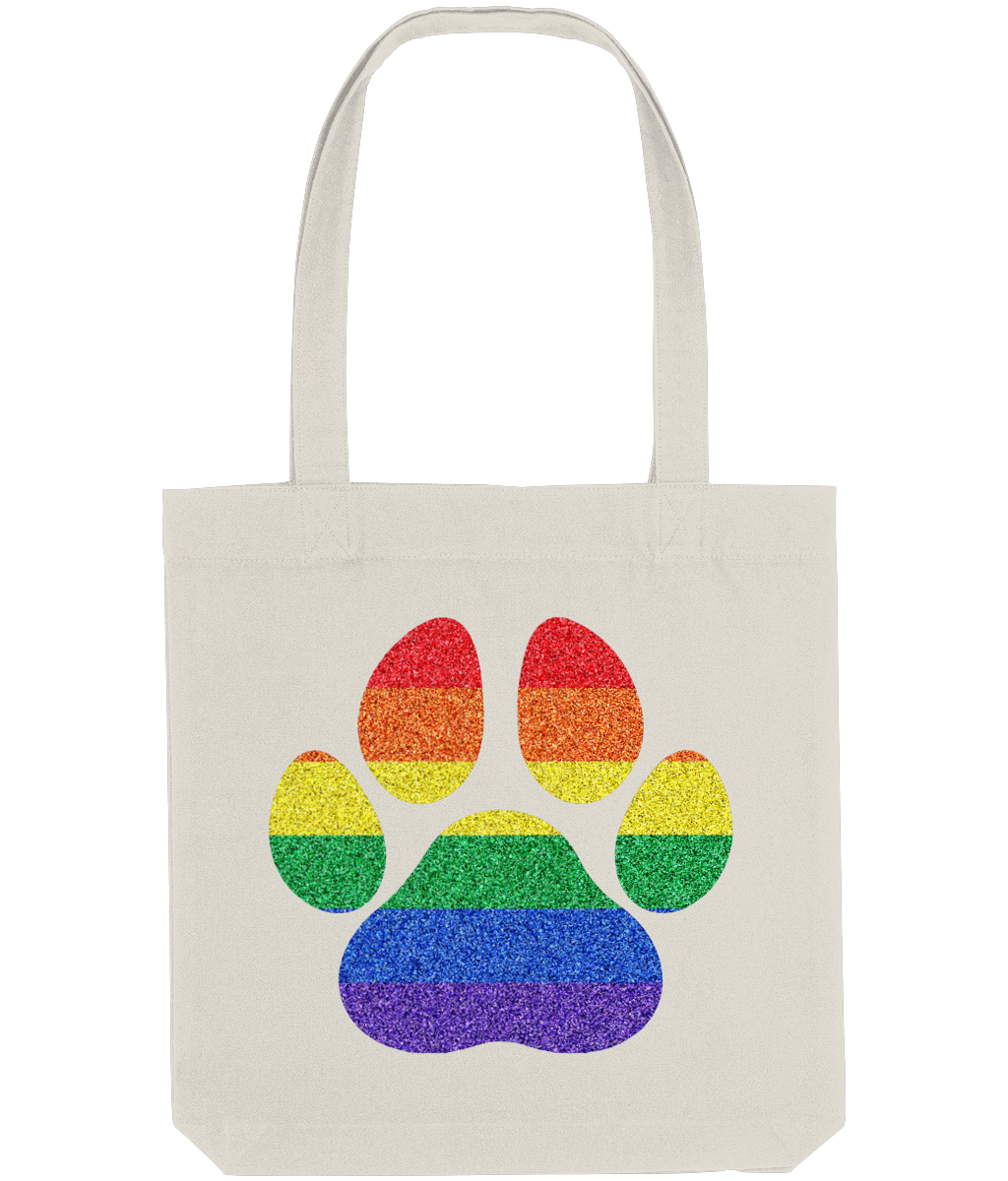 Gay Tote Shopping Bag Bear Claw Rainbow Natural