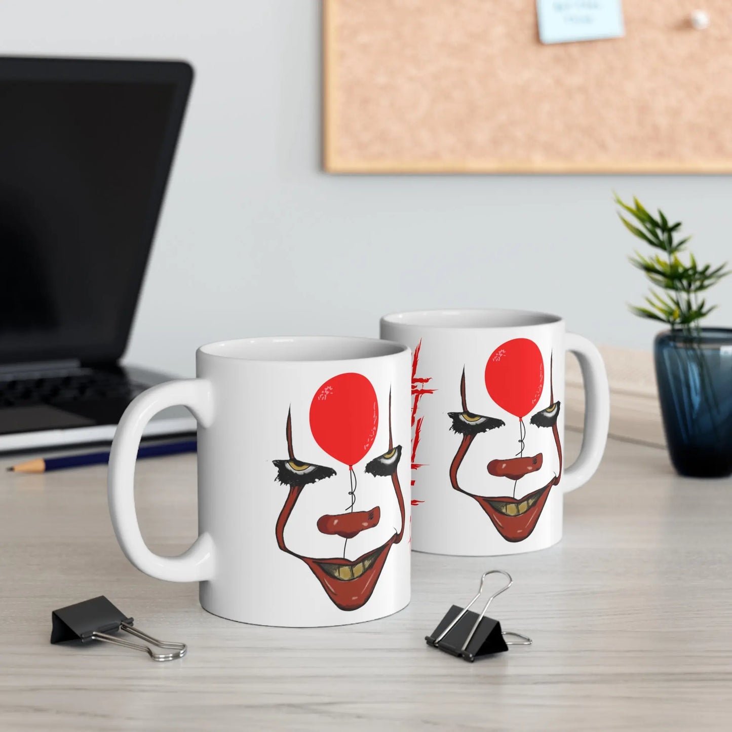context Halloween Mug IT Clown We All Float Down Here Mug