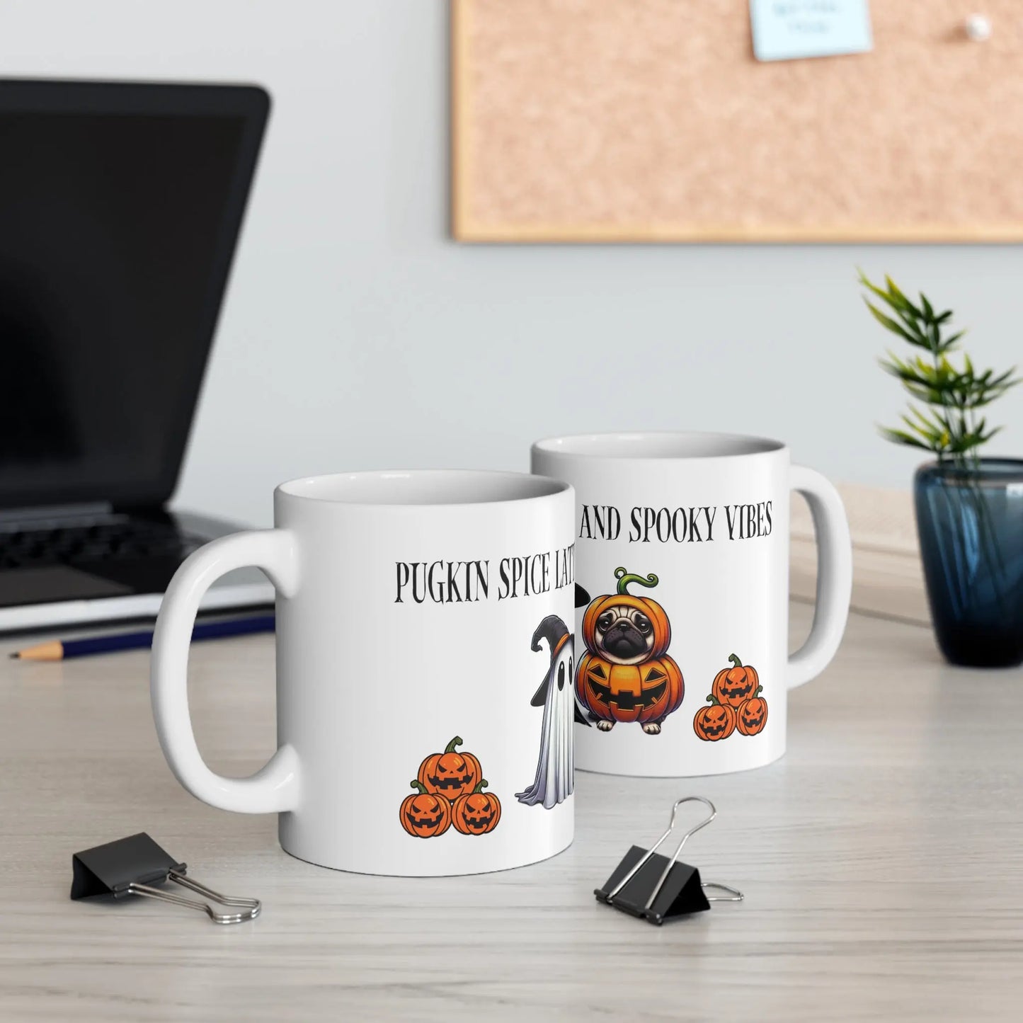context Halloween Mug Pug Dog Pugkin Spice Latter And Spooky Vibes 
