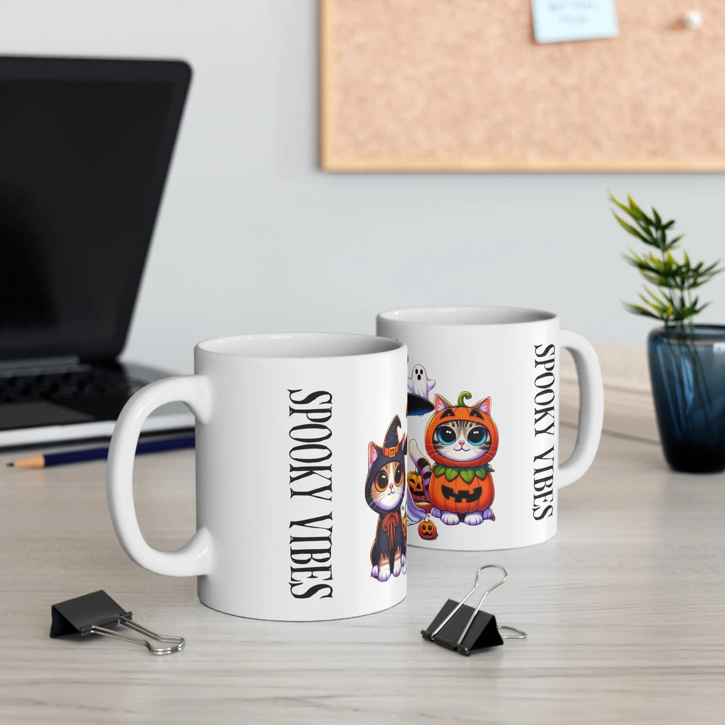 context Halloween Mug Spooky Vibes Cute Costume Cats