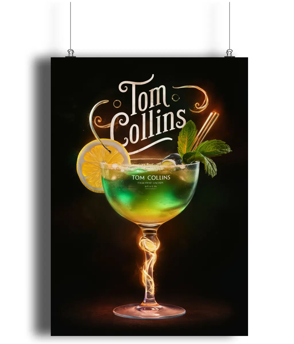 Home Bar Wall Art Print Tom Collins Cocktail