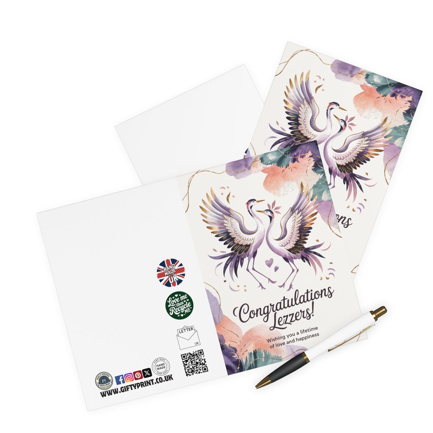 Lesbian Wedding Card Congratulations Lezzers Birds