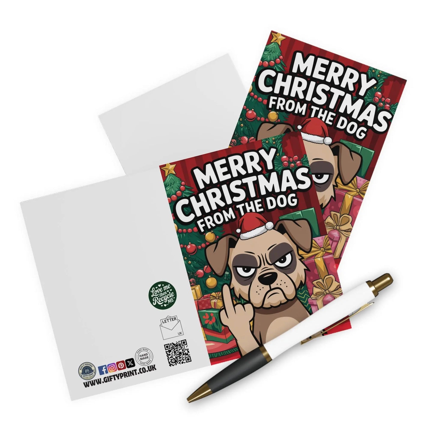 Merry Christmas From The Dog Middle Finger Christmas Card context