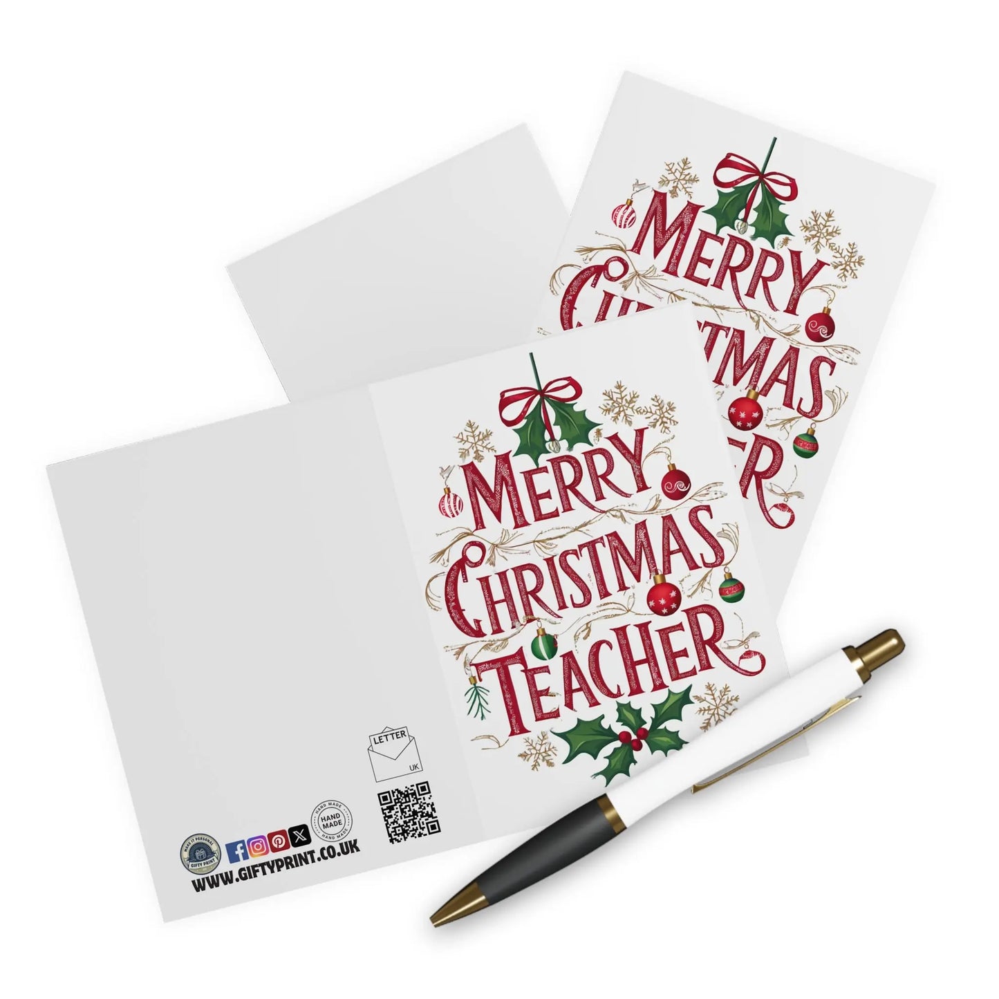 Context Merry Christmas Teacher Christmas Card Holly
