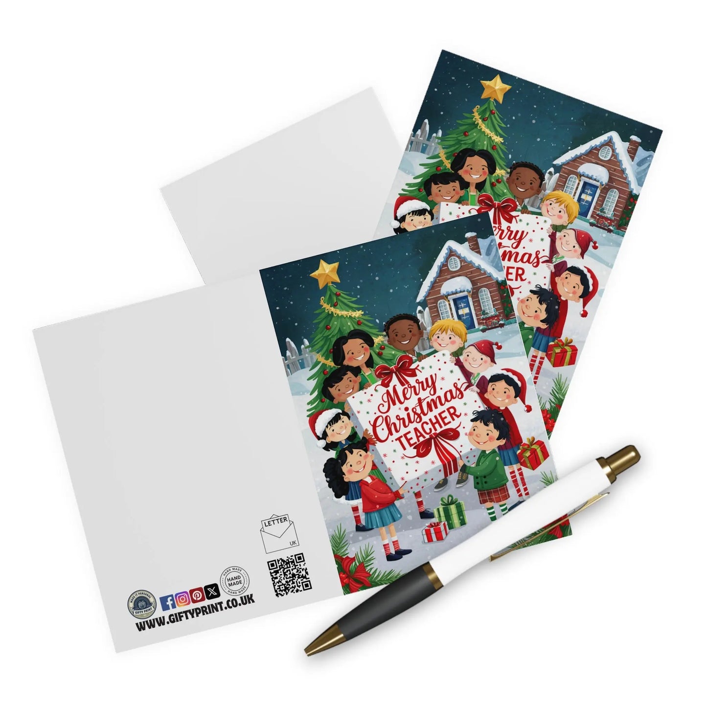 Teachers Christmas Card Merry Christmas Teacher Gifty Print