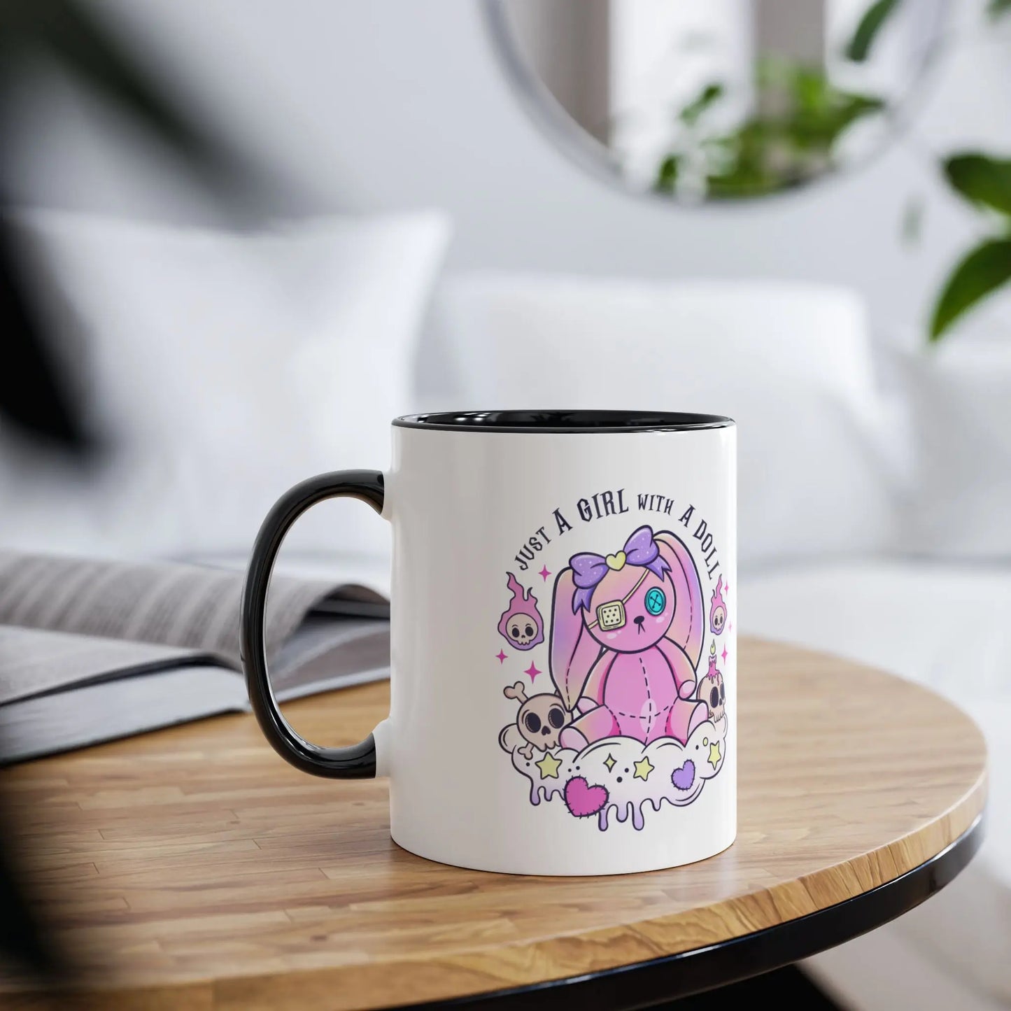 Context Personalised Halloween Mug Just A Girl With A Doll