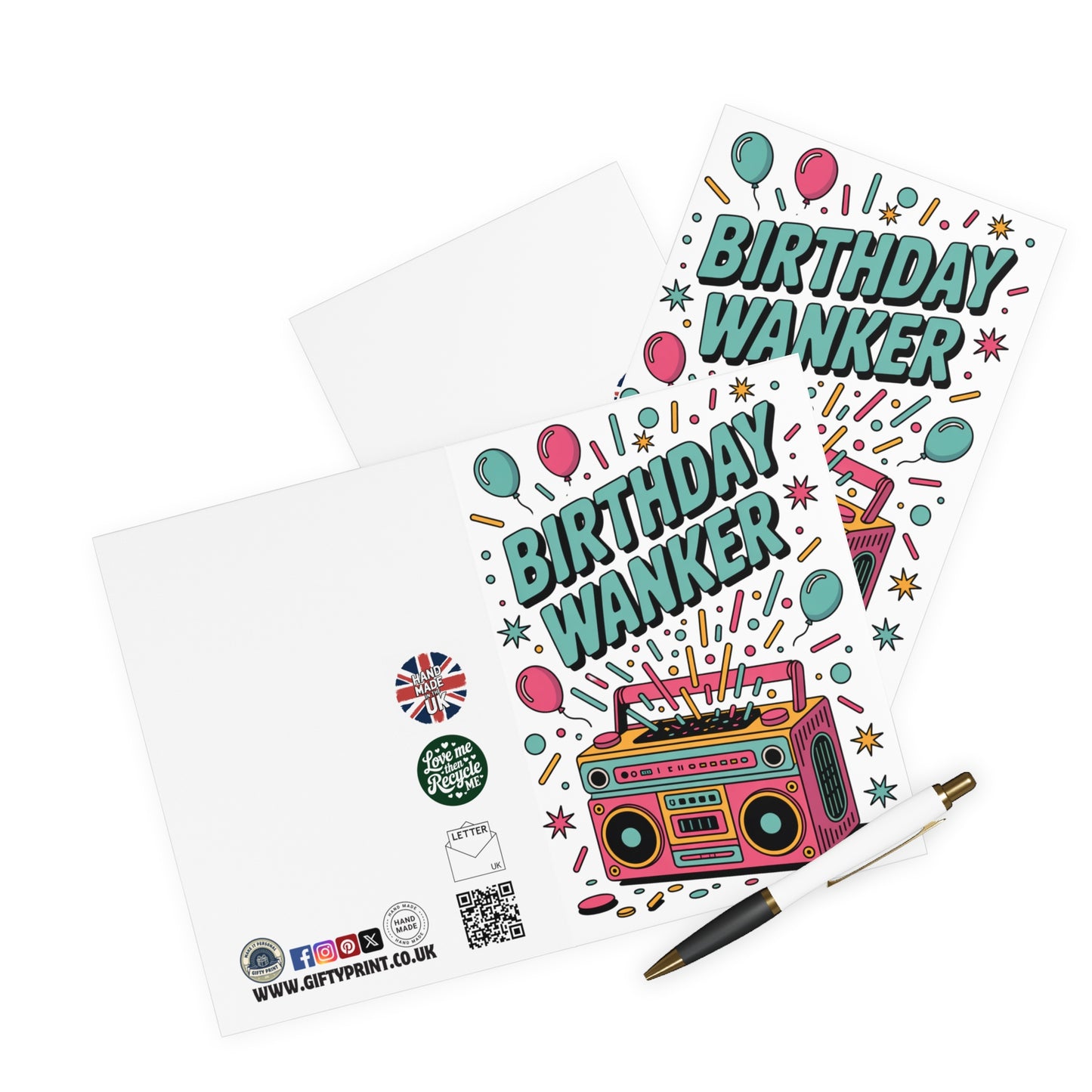 Rude Birthday Card Birthday Wanker Retro