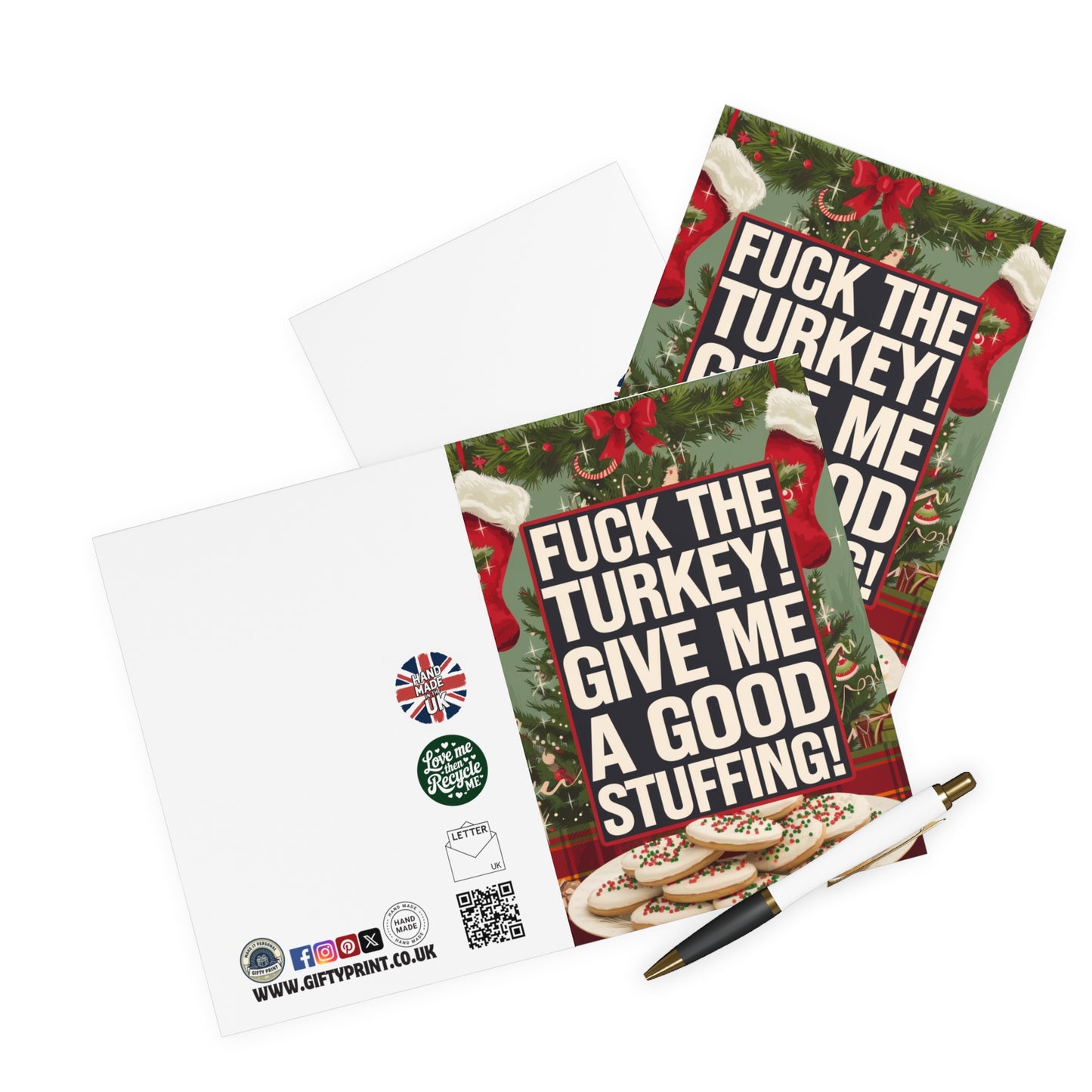 Rude Christmas Card Fuck The Turkey Give Me A Stuffing