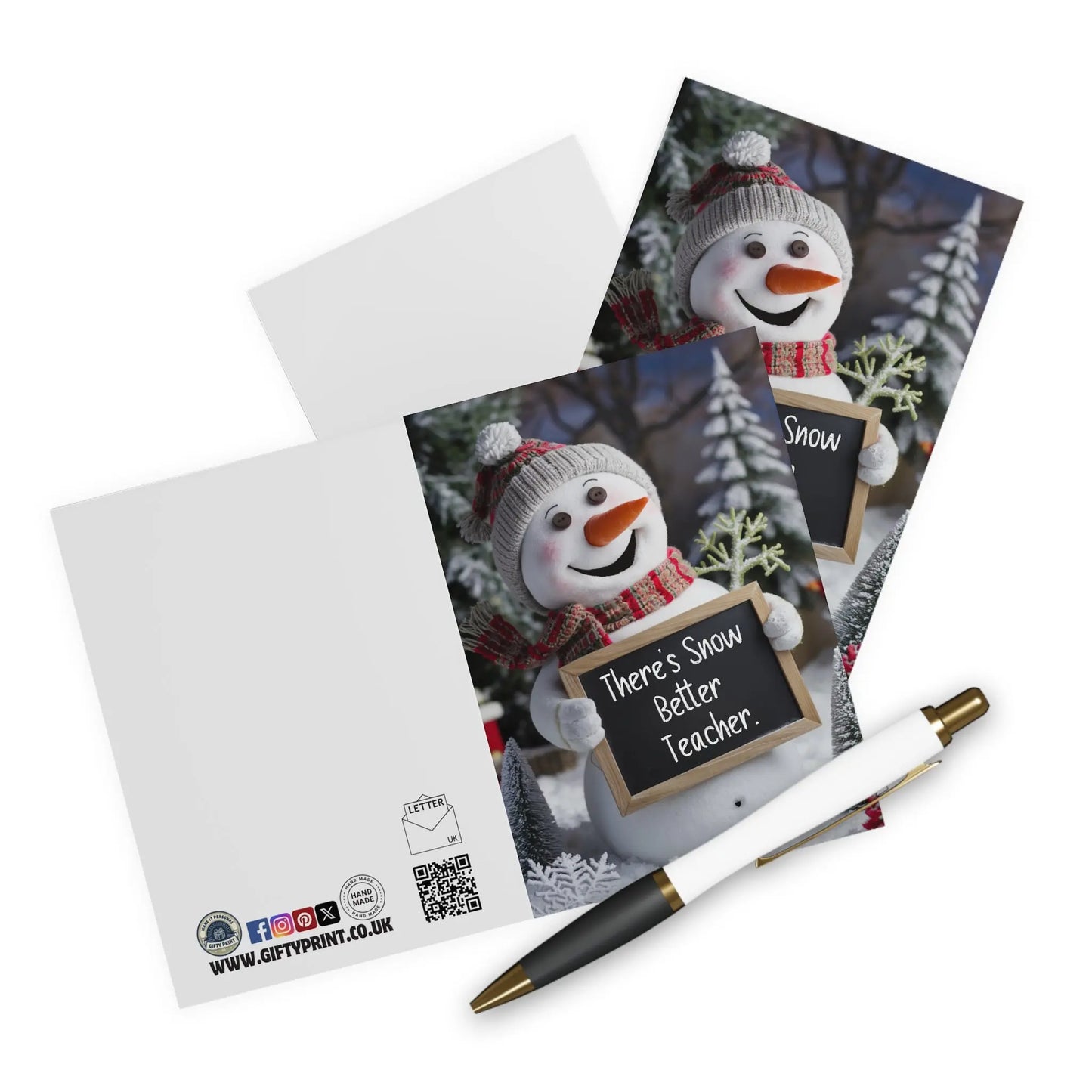 Context Snow Man There's Snow Better Teacher Teachers Christmas Card