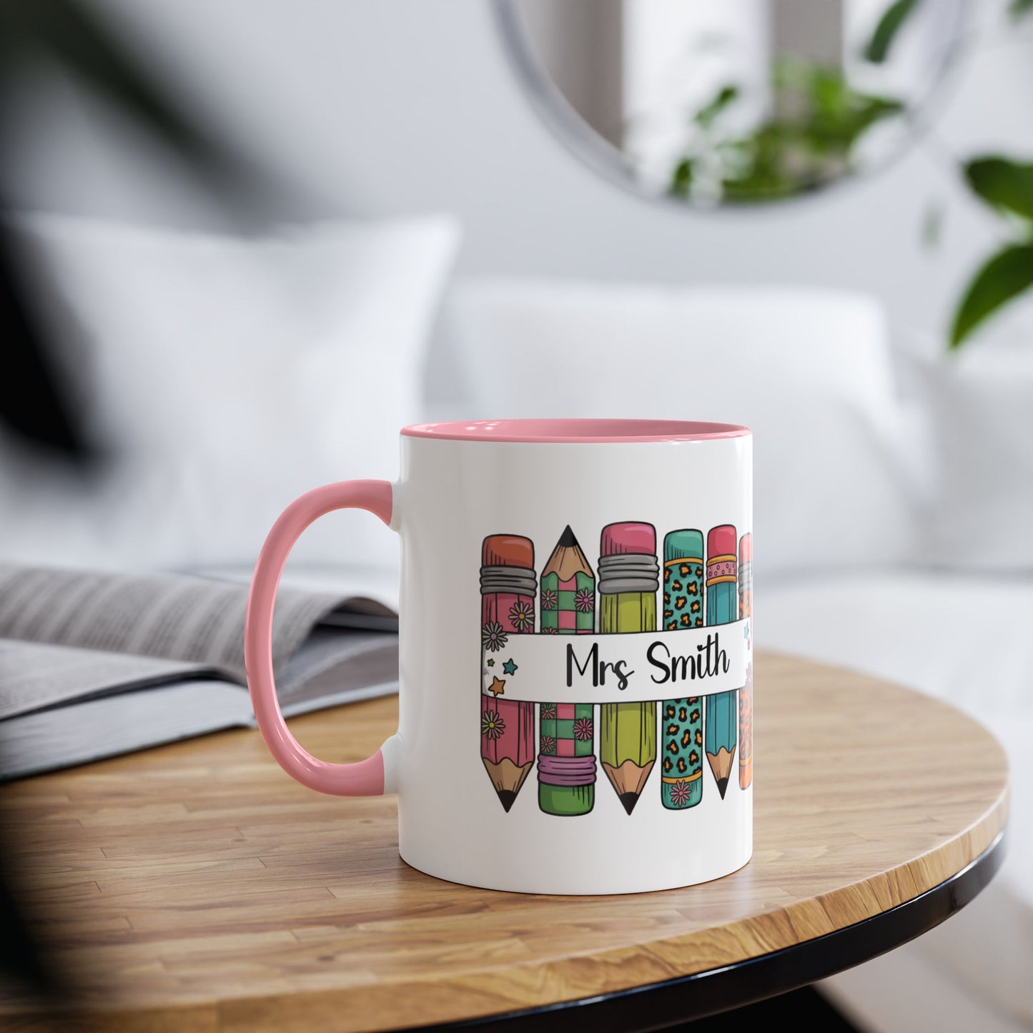 Teachers Mug Pencils Design Personalised Name