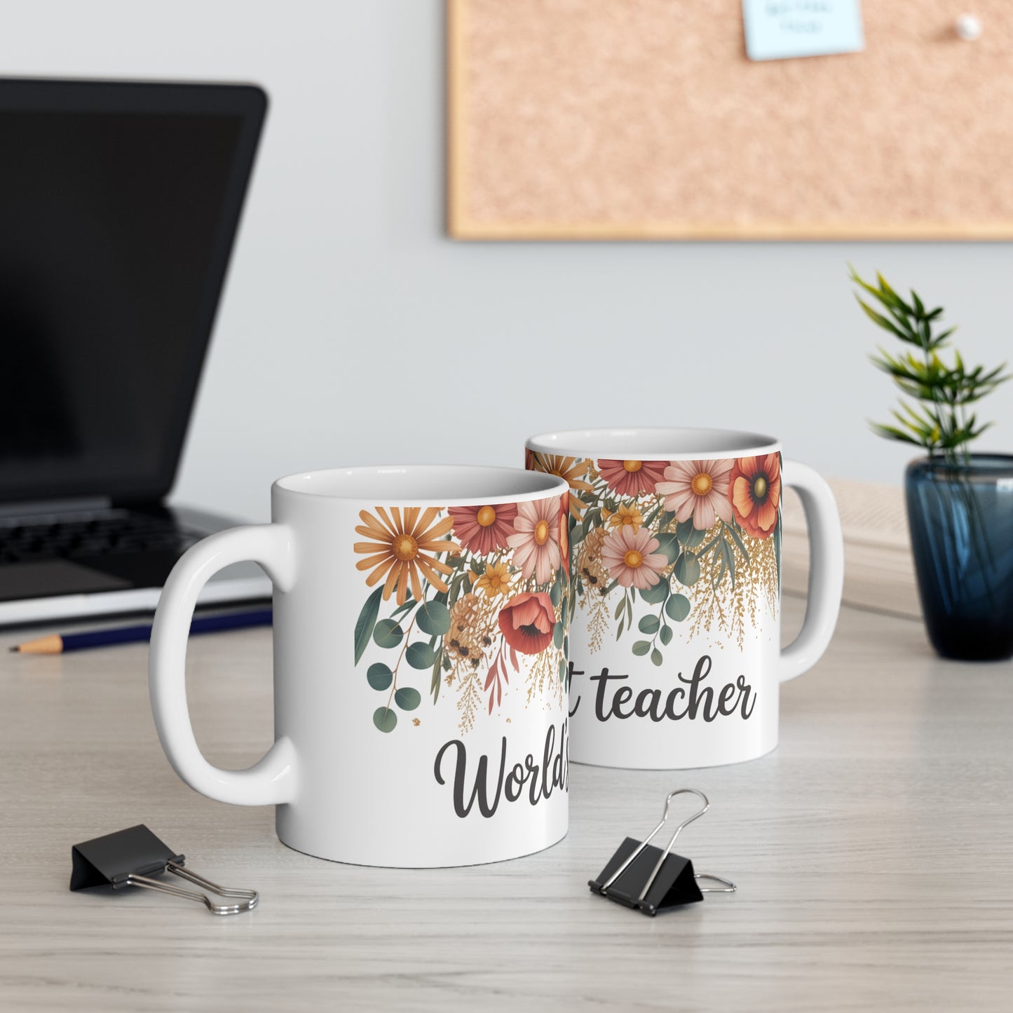 Teachers Mug Worlds Best Teacher Boho Floral