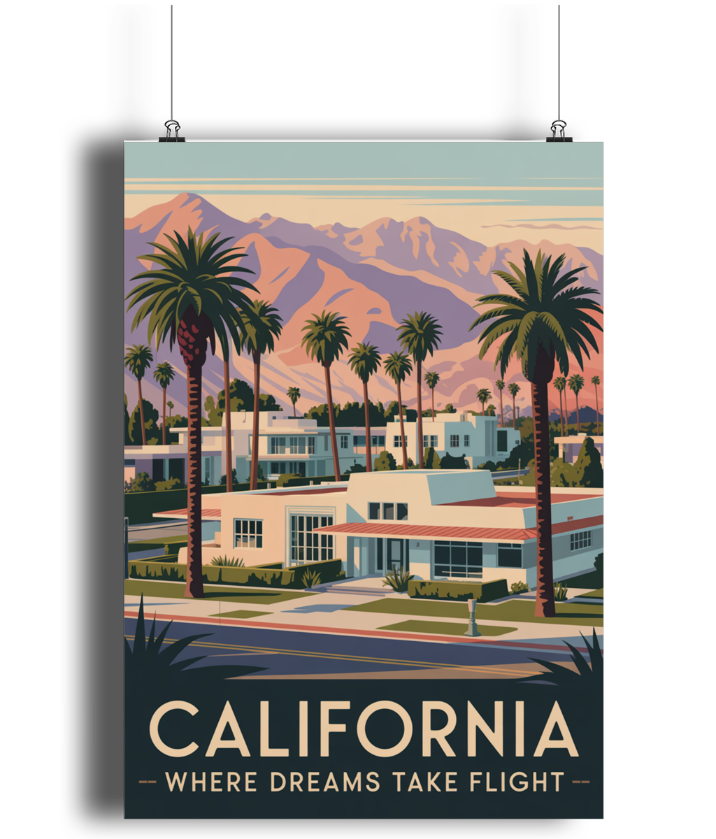 Vintage Travel Poster Print Visit California
