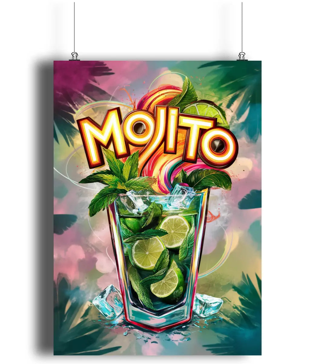 Home Bar Wall Art Print Mojito Cocktail