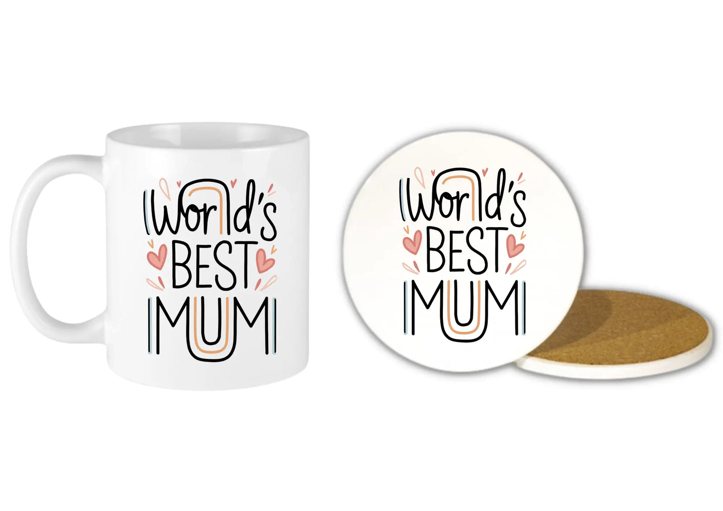 World's Best Mum Pastel Mug & Coaster Gift Set
