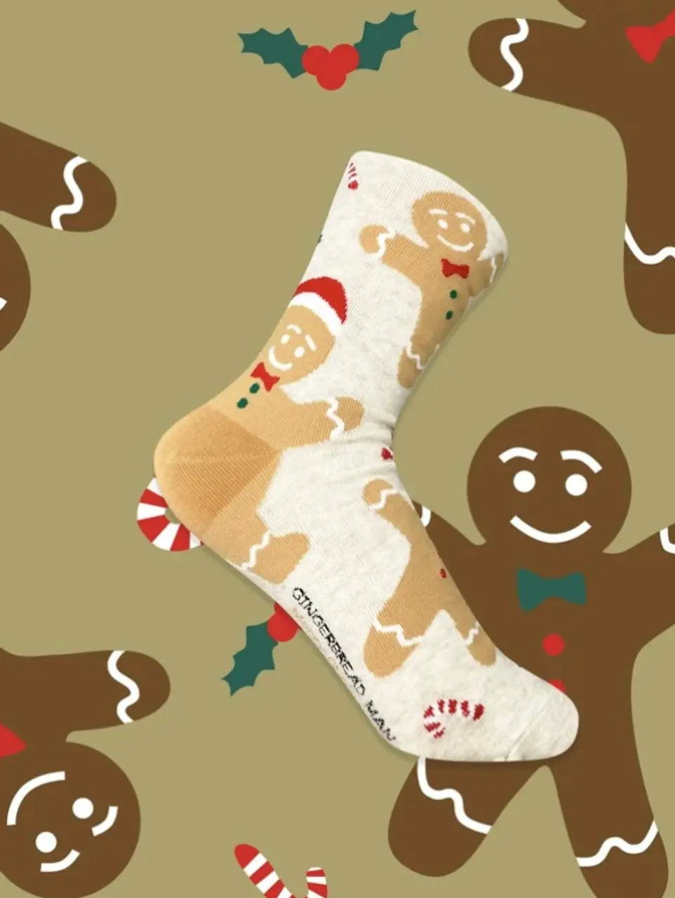 Ladies Christmas Gingerbread Men Novelty Gift Socks